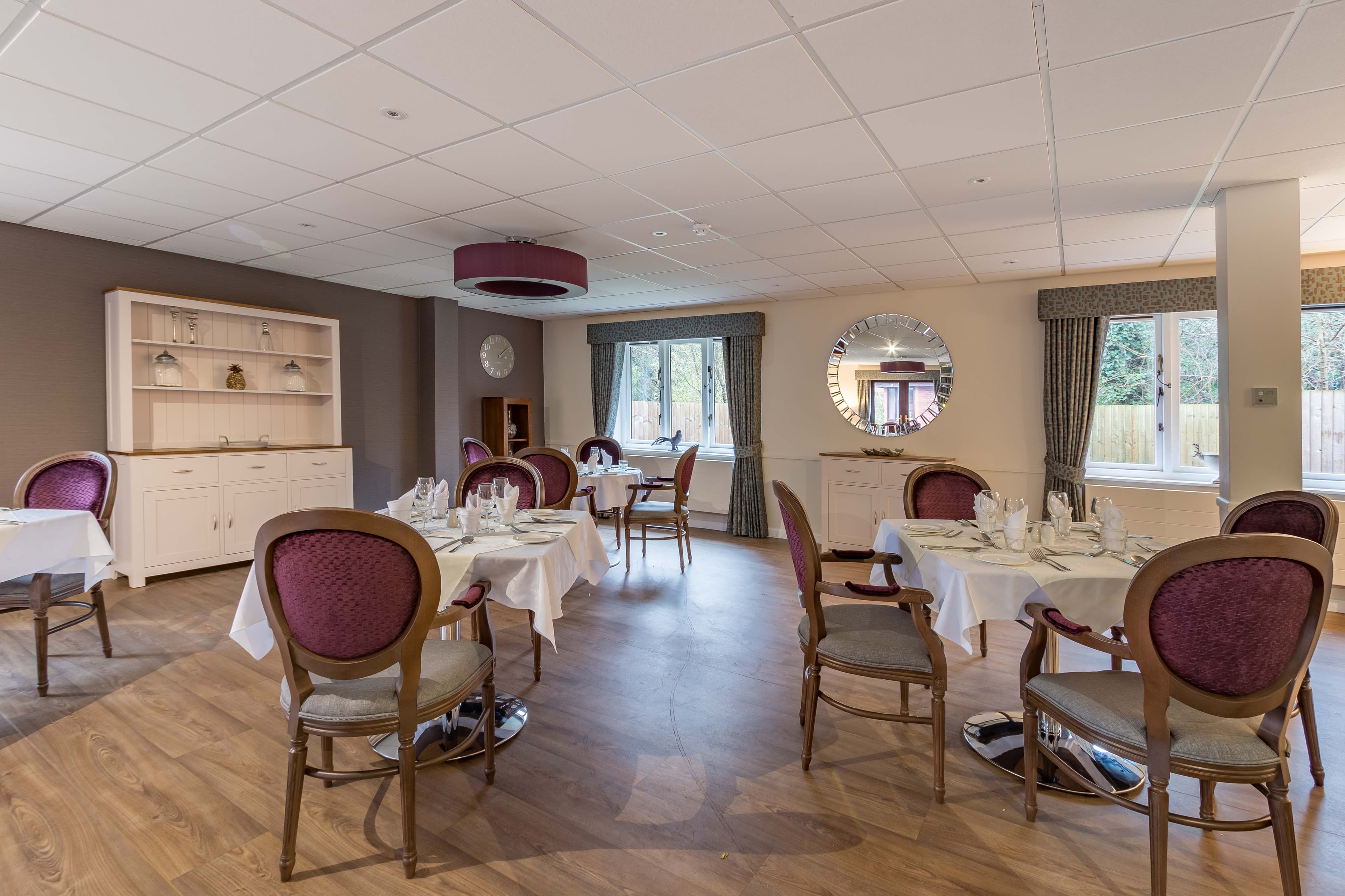 Dining Room at Llys-y-Tywysog Care Home Swansea, Wales