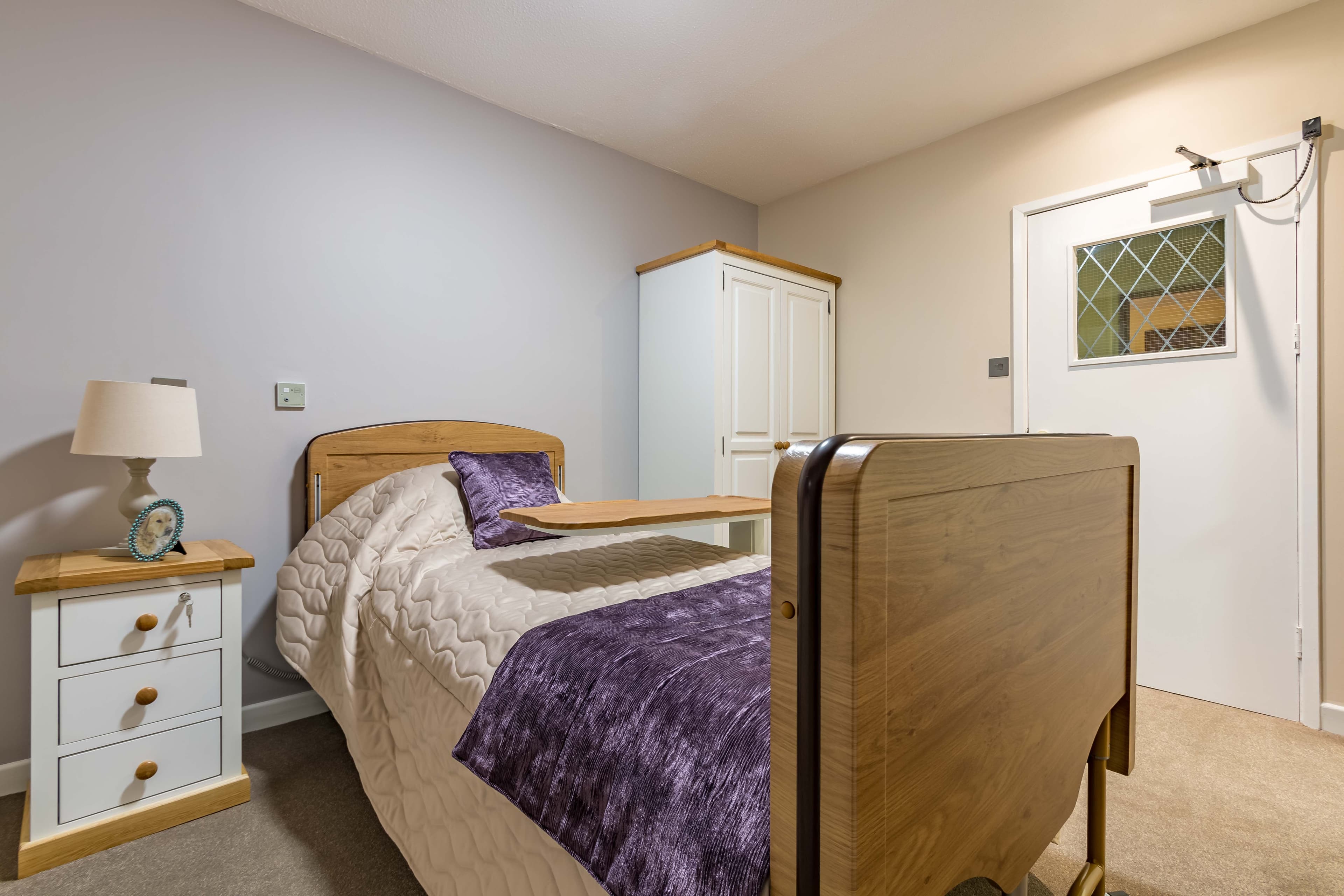 Bedroom at Llys-y-Tywysog Care Home Swansea, Wales