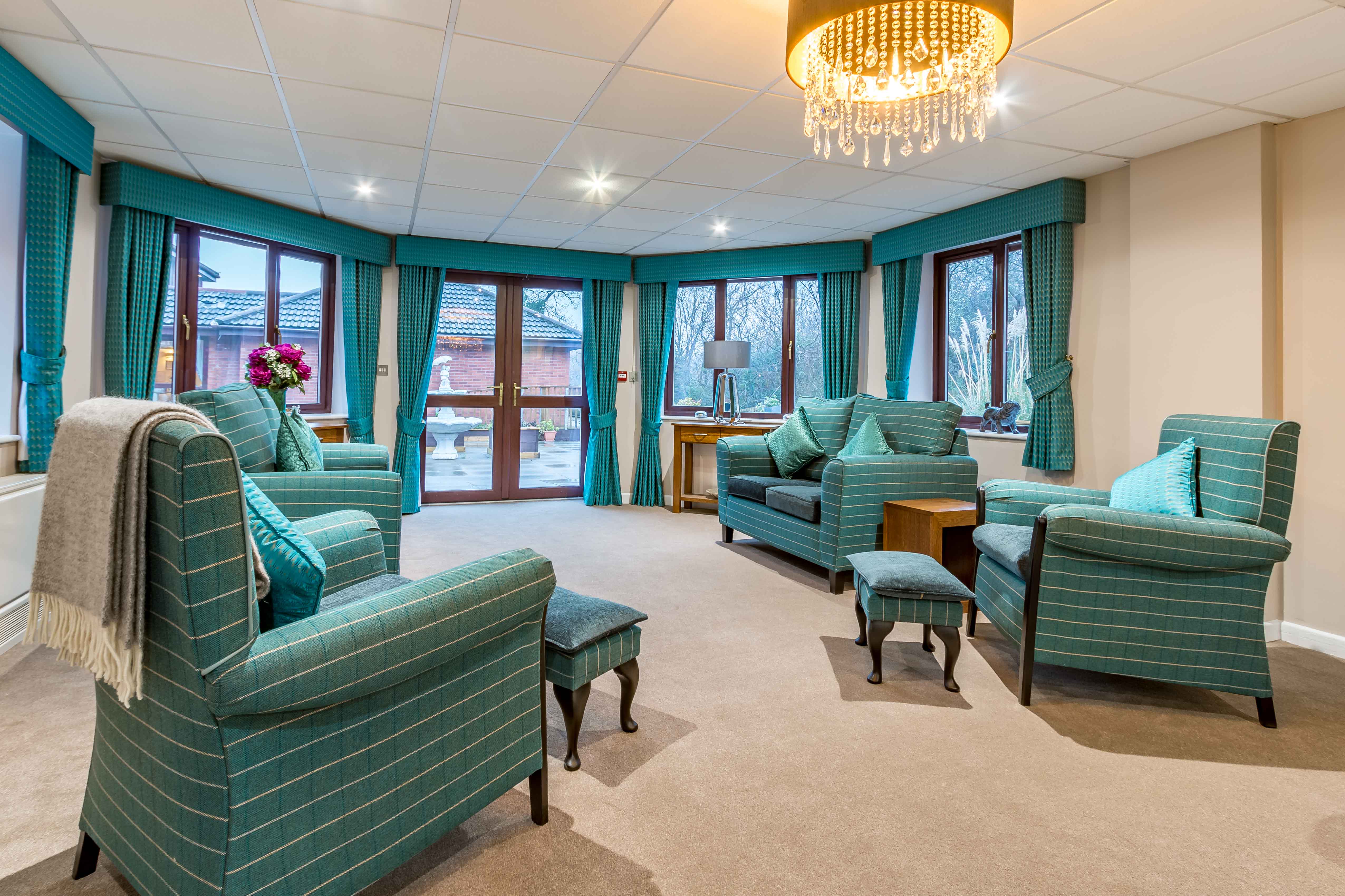 Communal Lounge at Llys-y-Tywysog Care Home Swansea, Wales