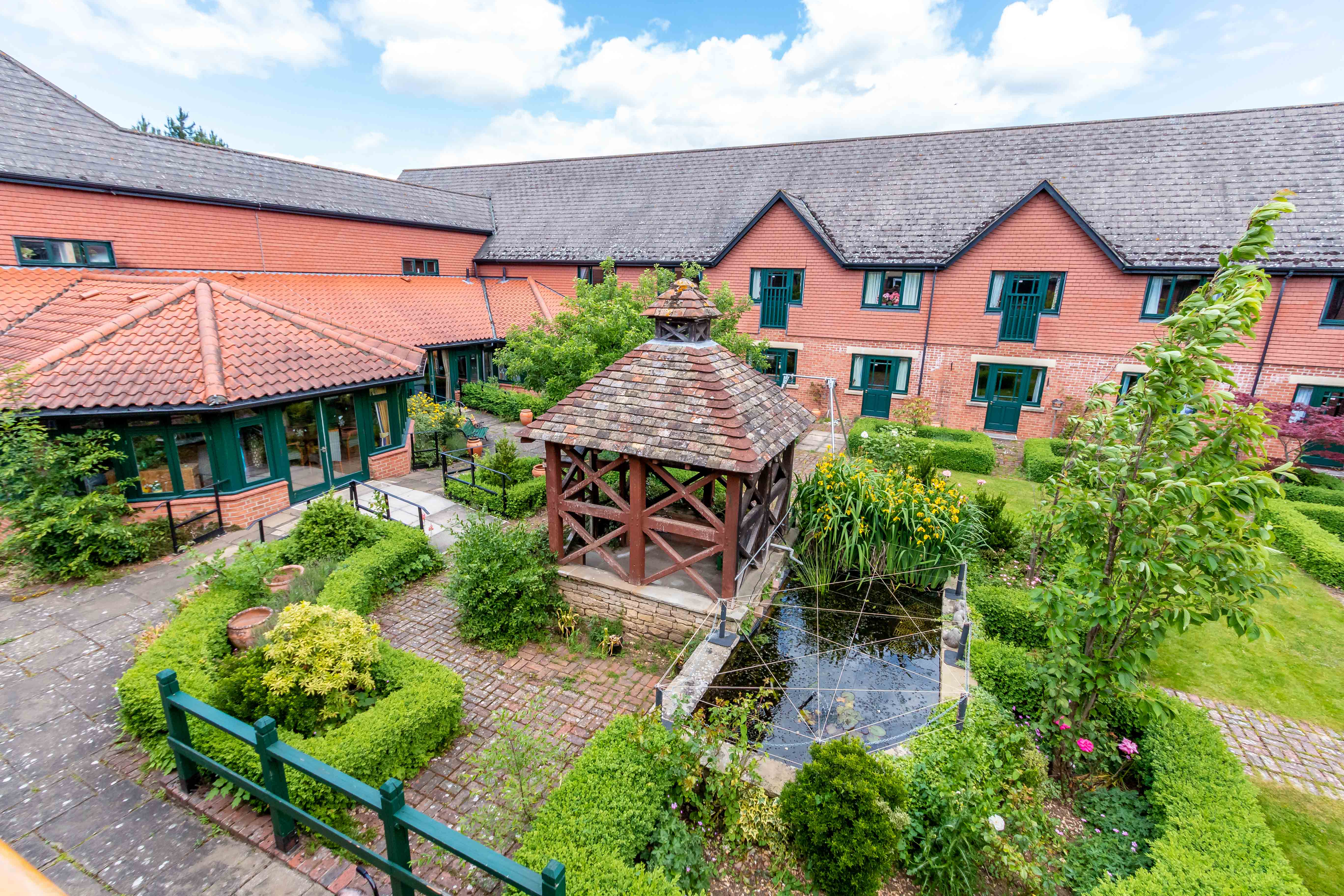 Garden at Longueville Court Care Home in Peterborough, Cambridgeshire