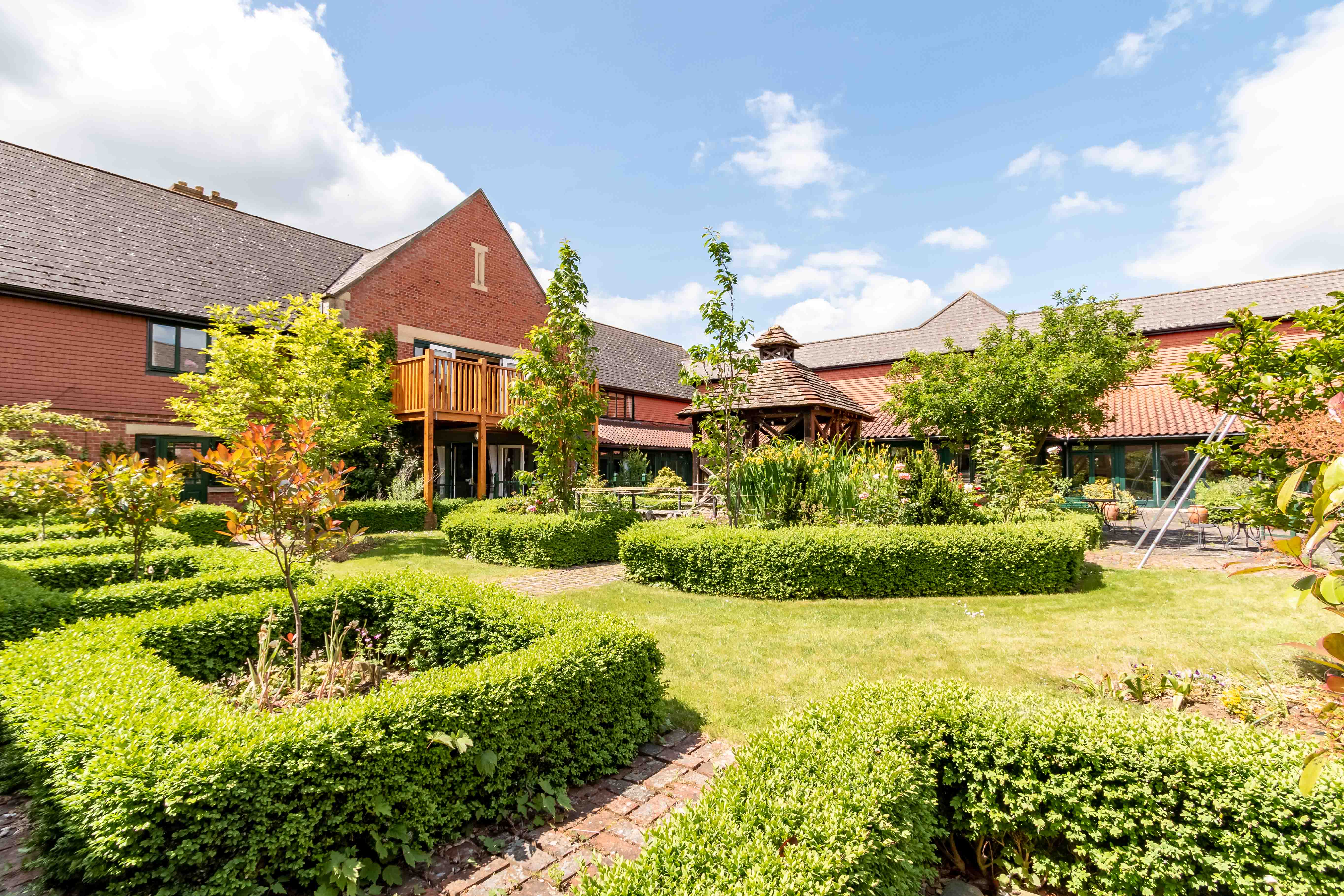 Garden at Longueville Court Care Home in Peterborough, Cambridgeshire