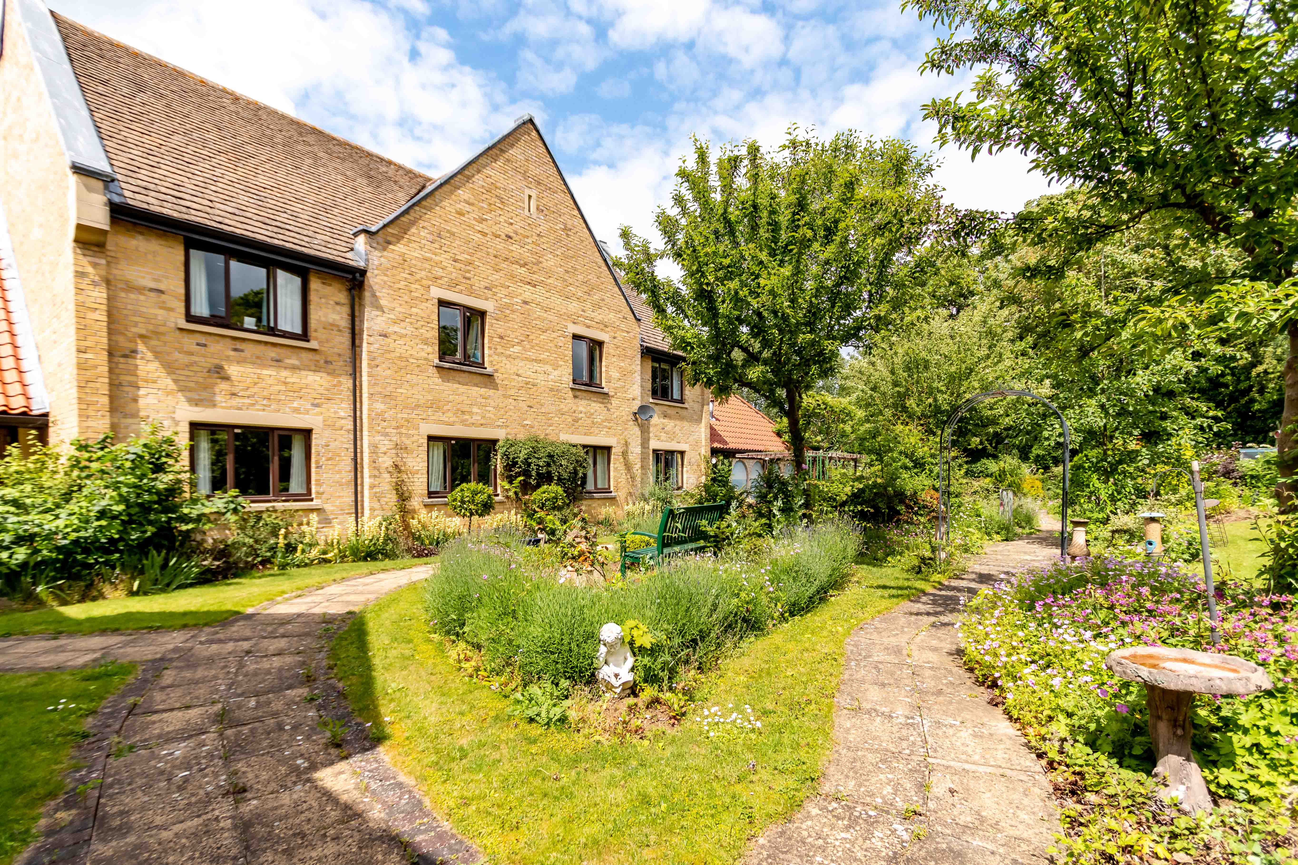 Garden at Longueville Court Care Home in Peterborough, Cambridgeshire