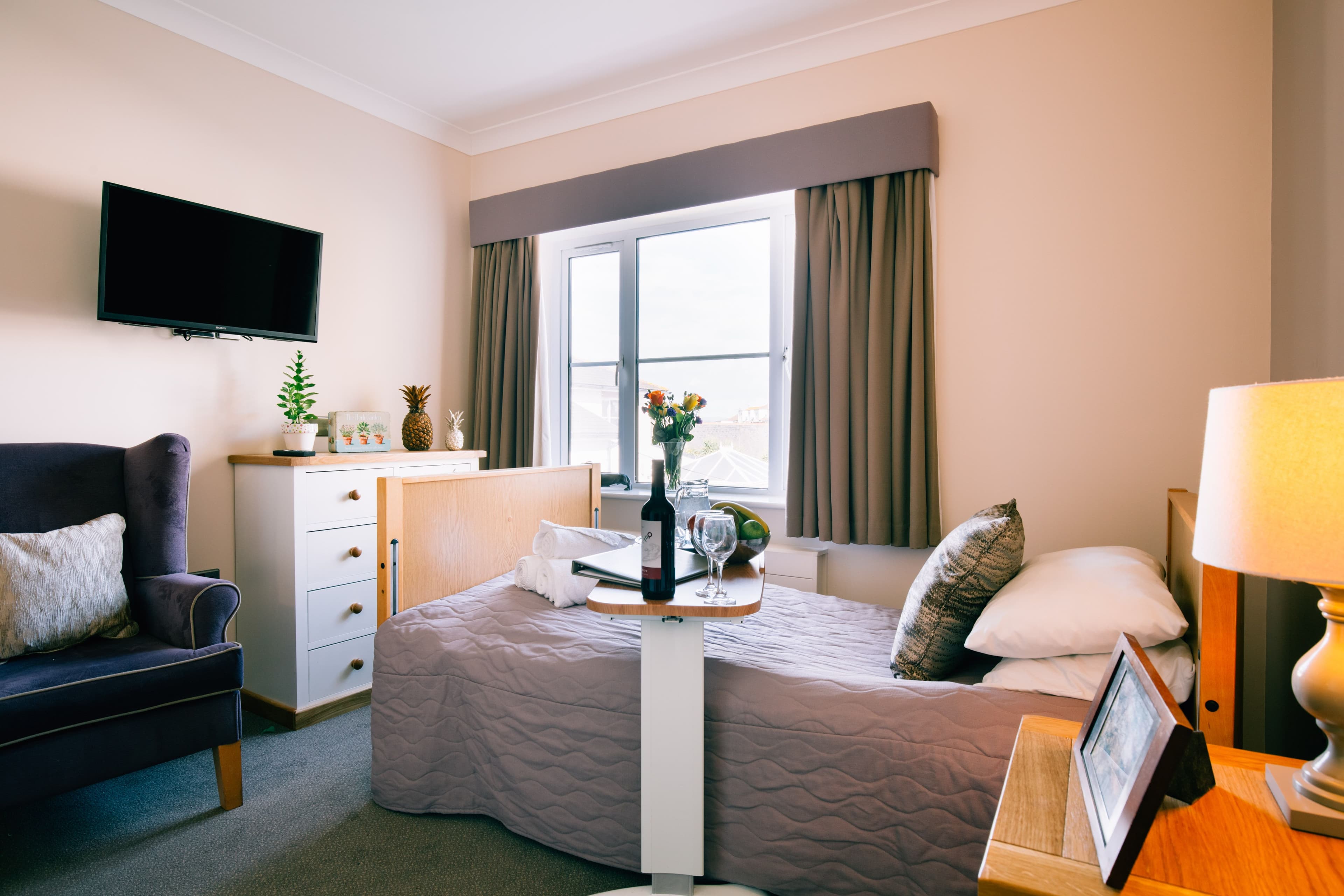 Bedroom at Lucerne House Care Home in Exeter, Devon