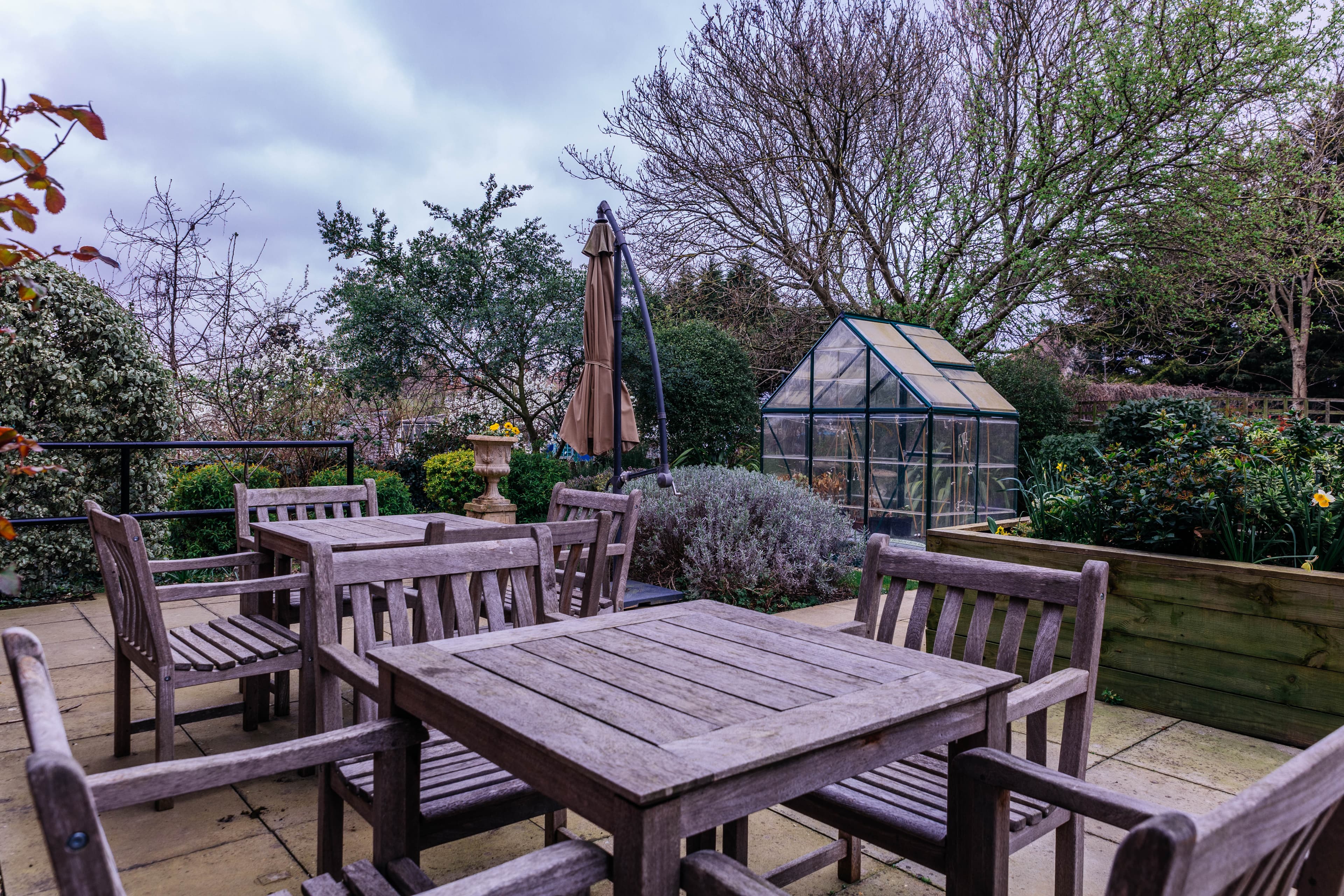 Garden at Magnolia Court Care Home in London, England