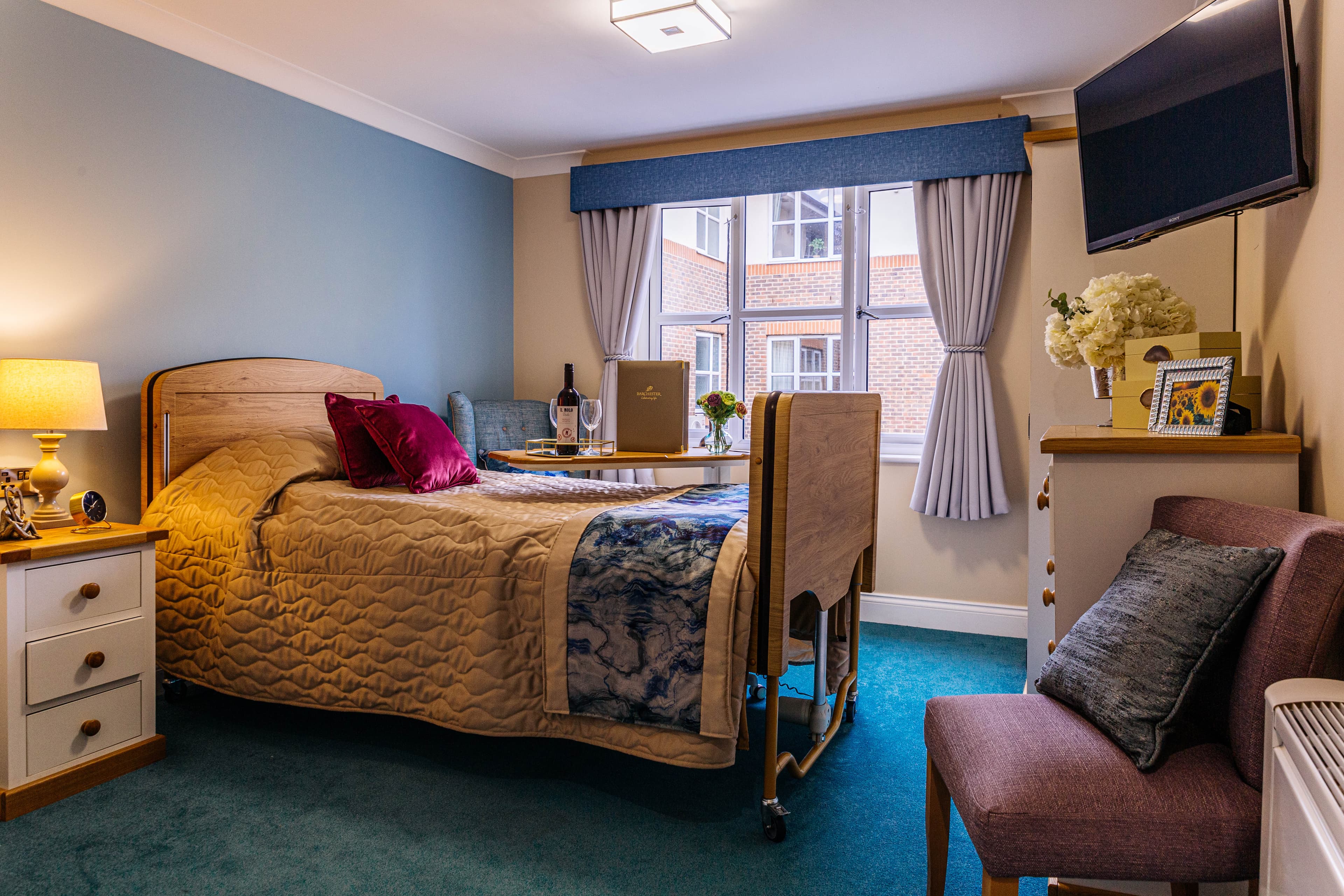 Bedroom at Magnolia Court Care Home in London, England