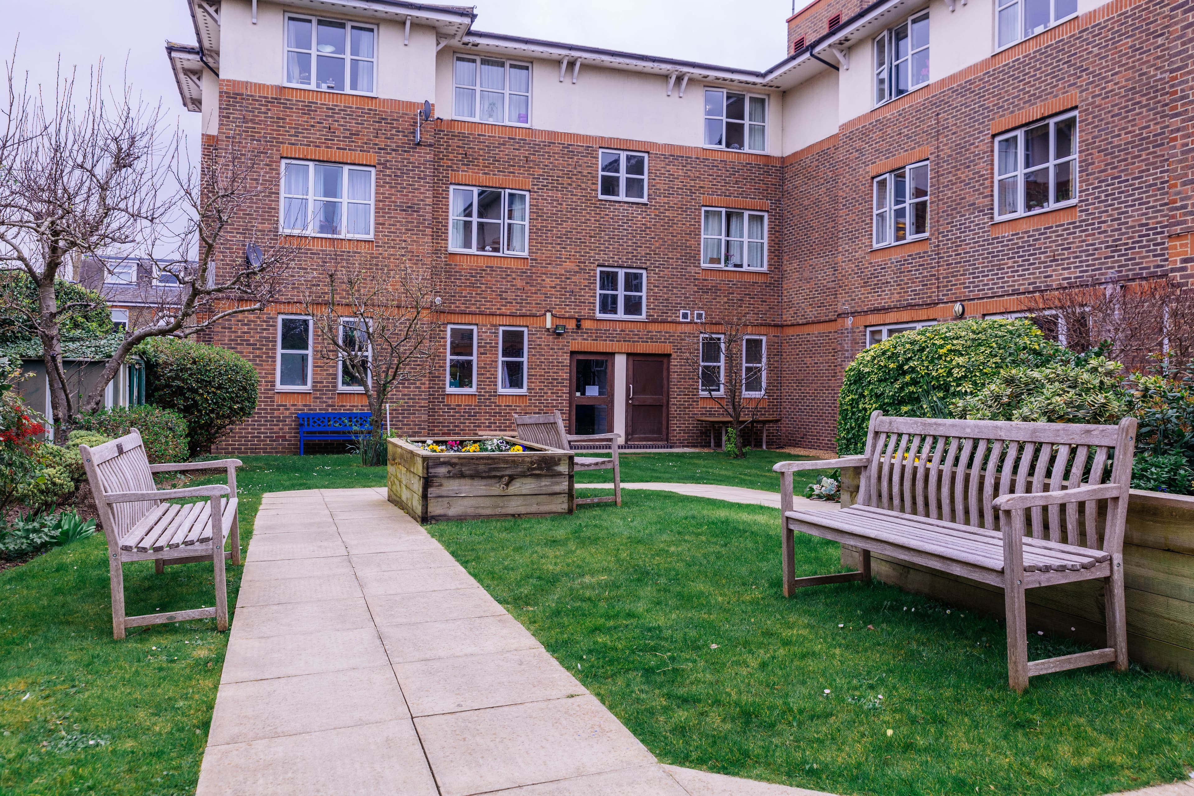 Garden at Magnolia Court Care Home in London, England