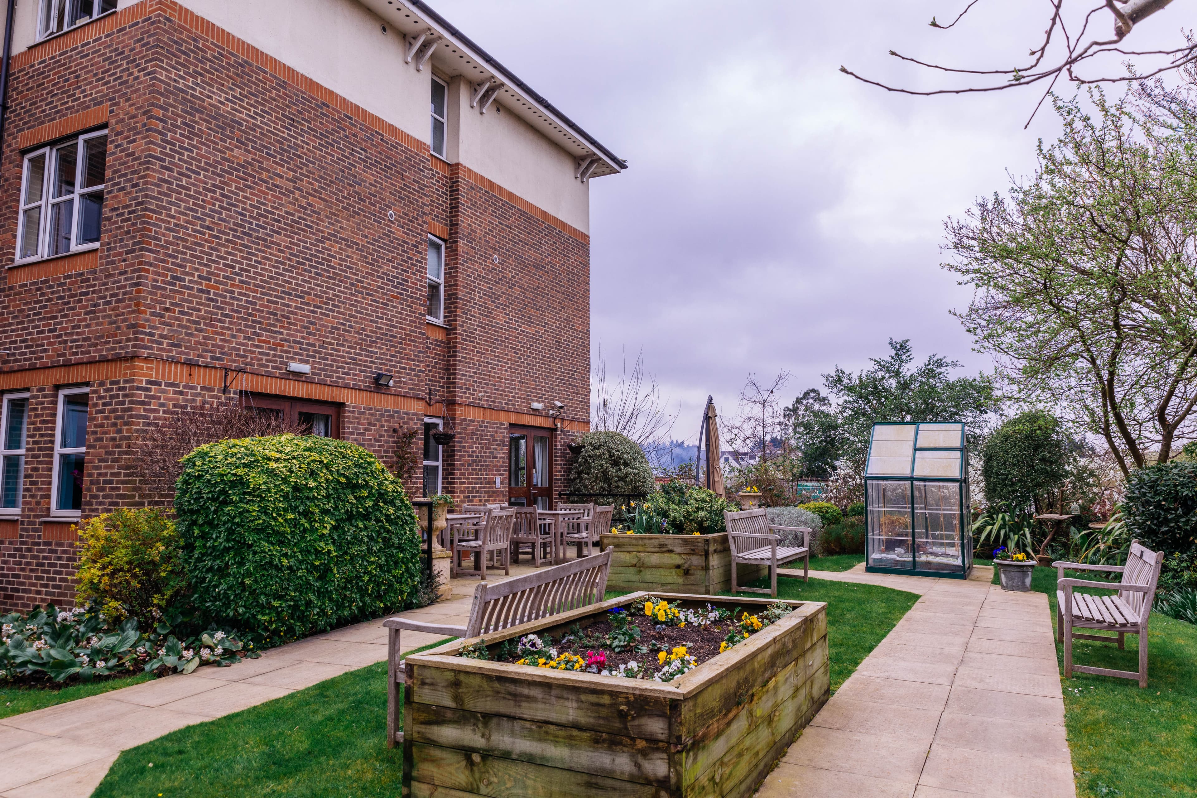 Garden at Magnolia Court Care Home in London, England