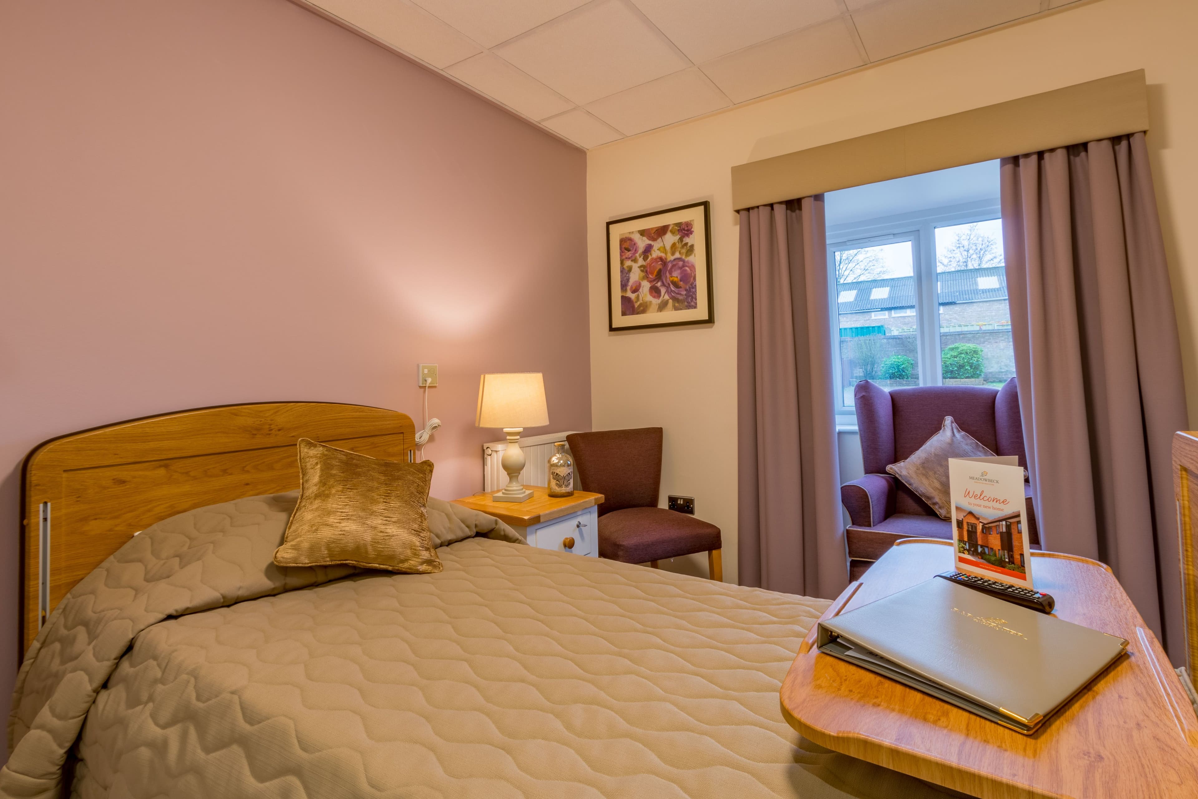 Bedroom at Meadowbeck Care Home in York, North Yorkshire