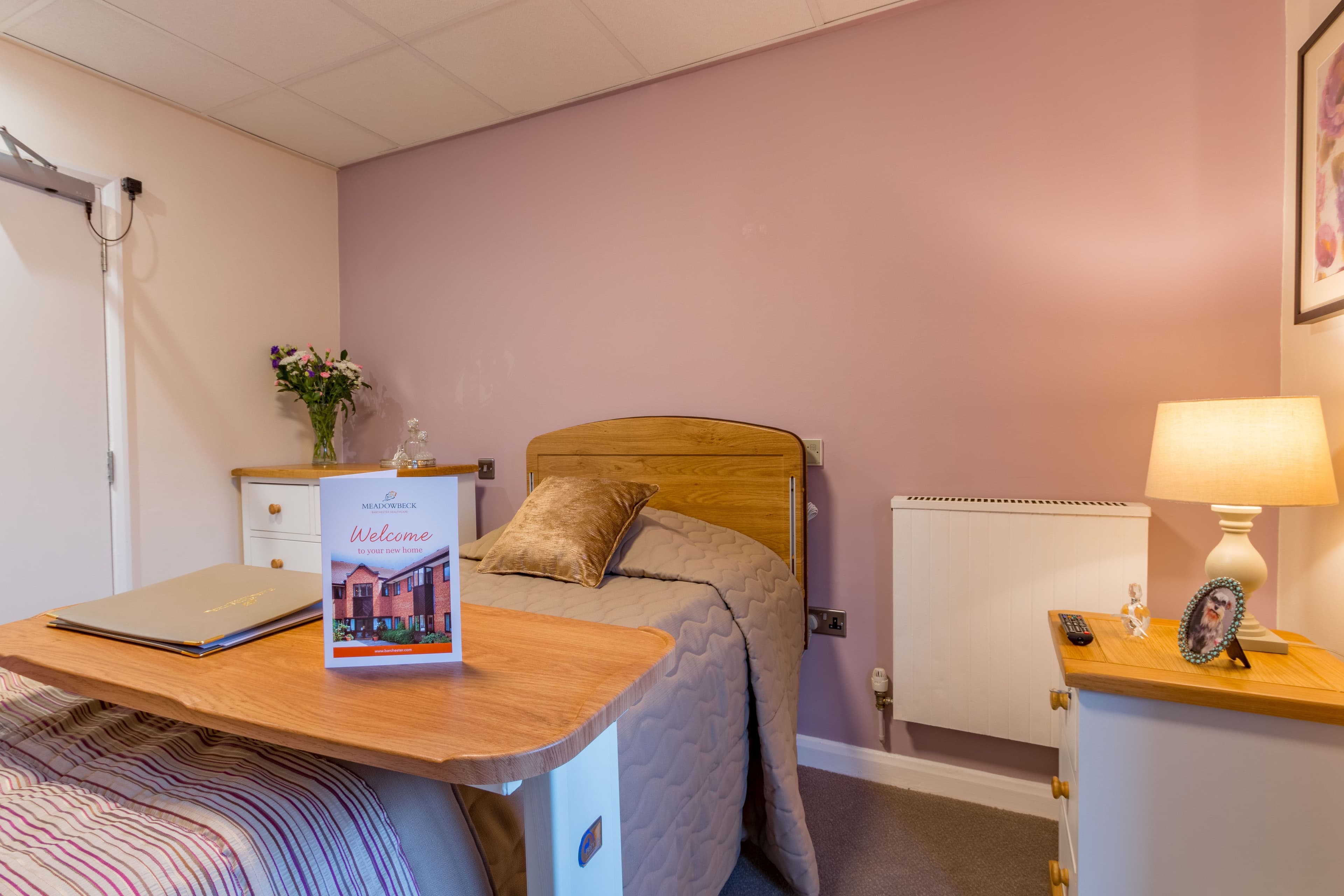 Bedroom at Meadowbeck Care Home in York, North Yorkshire