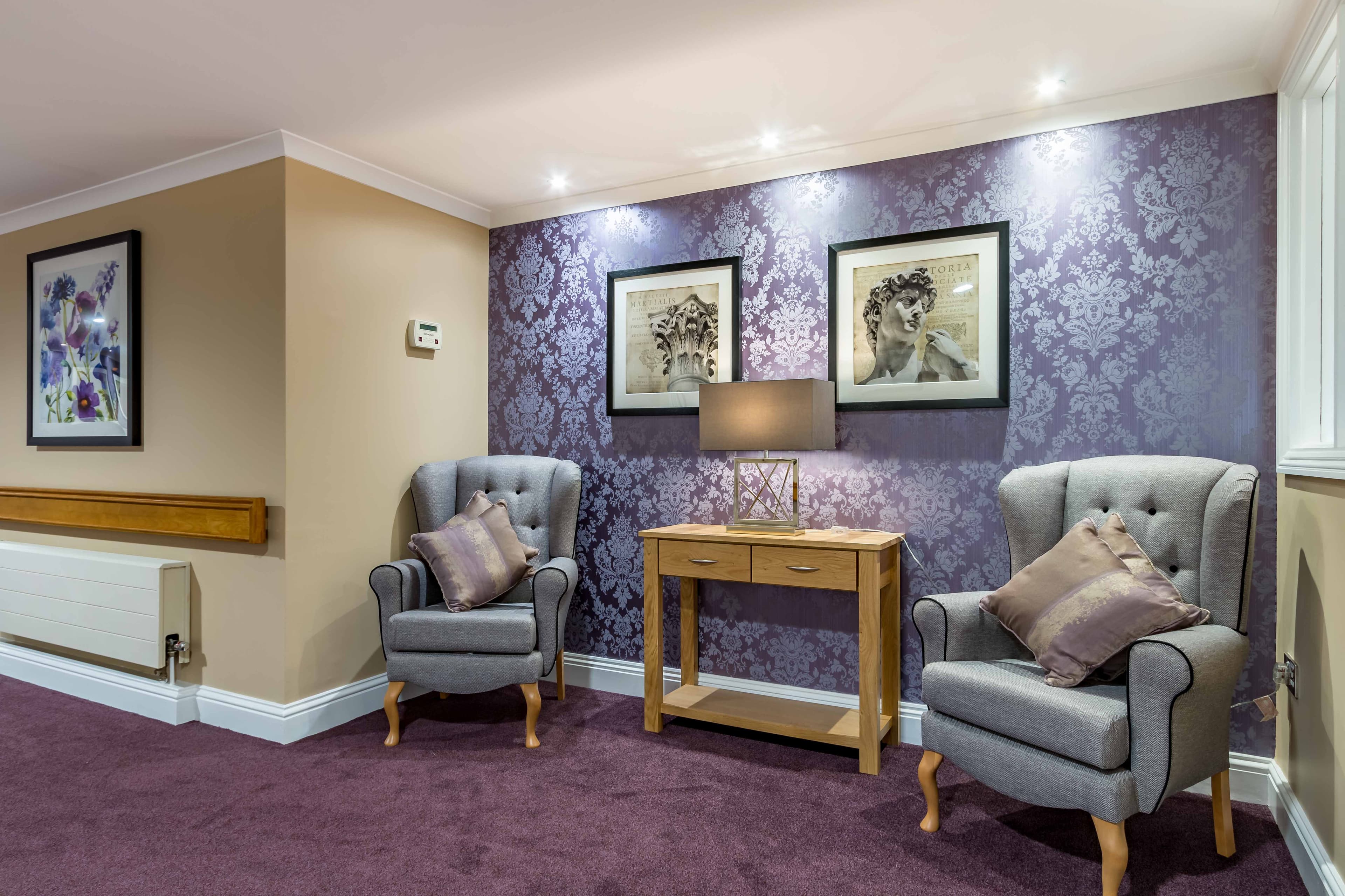 Hallway of Newington Court Care Home in Sittingbourne, Kent