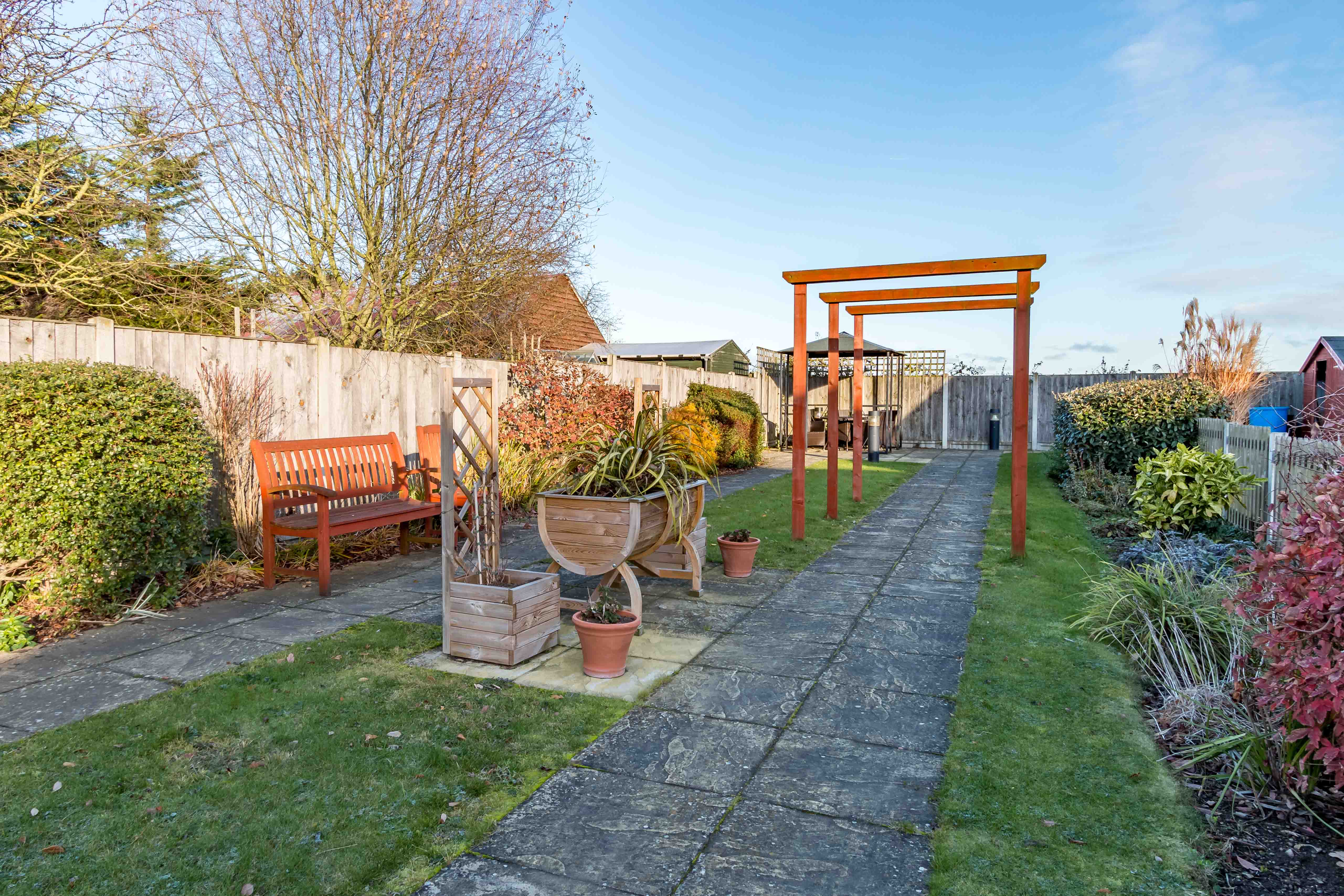 Garden of Newington Court Care Home in Sittingbourne, Kent