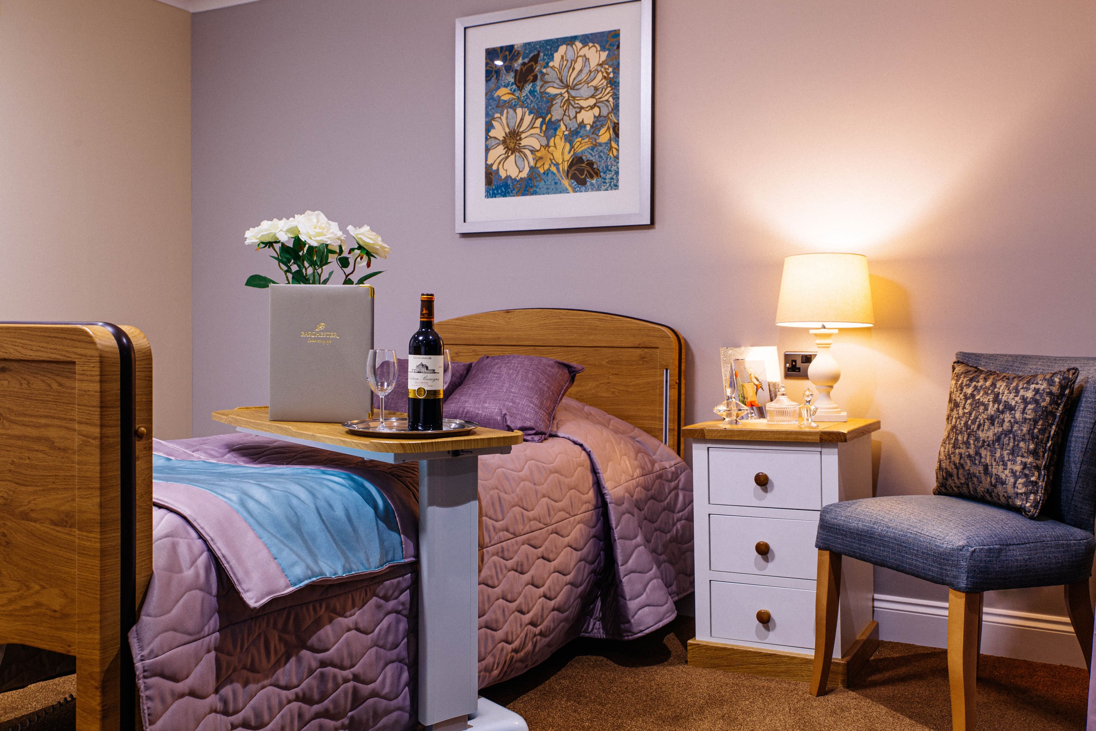 Bedroom in Oaklands Care Home in Cambridge, Cambridgeshire