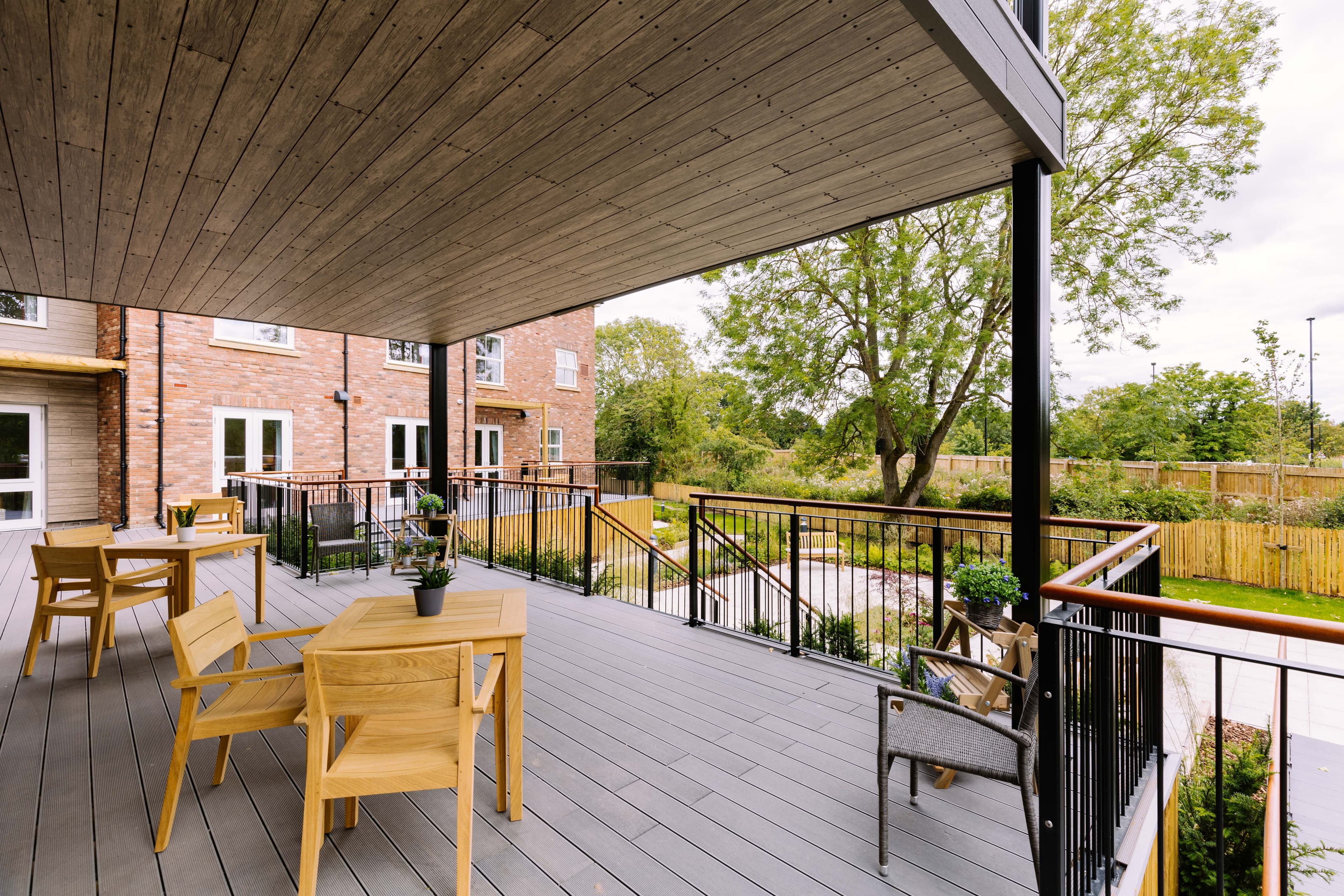 Garden at Ouse View Care Home in York, North Yorkshire