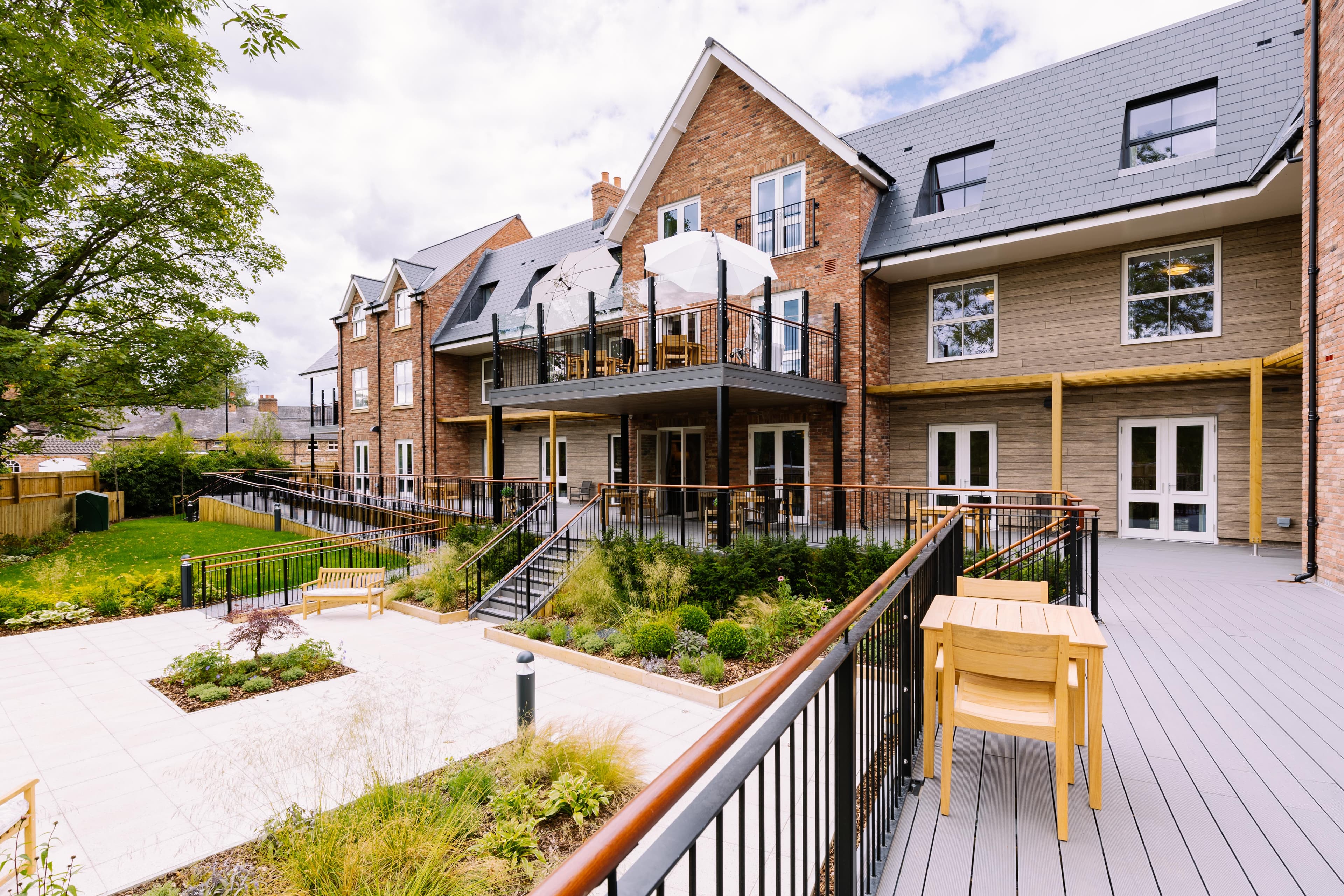 Garden at Ouse View Care Home in York, North Yorkshire