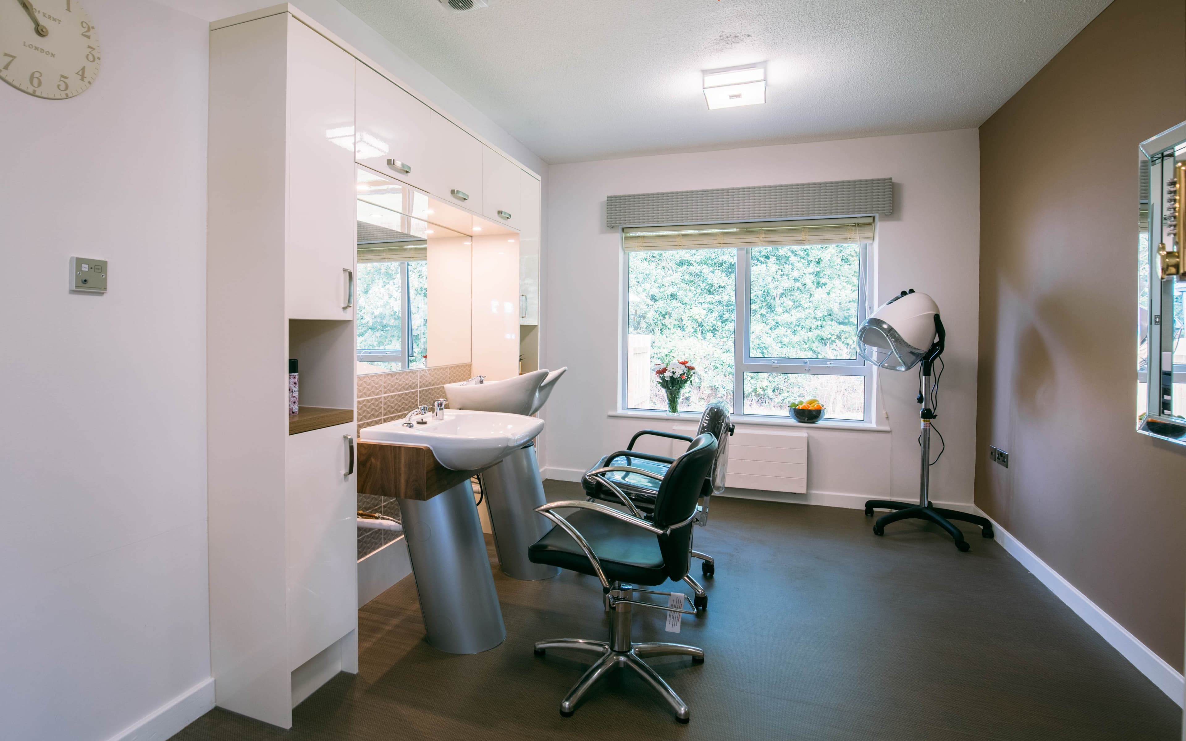 Salon at Plas-y-Dderwen Care Home in Camarthen, Camarthenshire