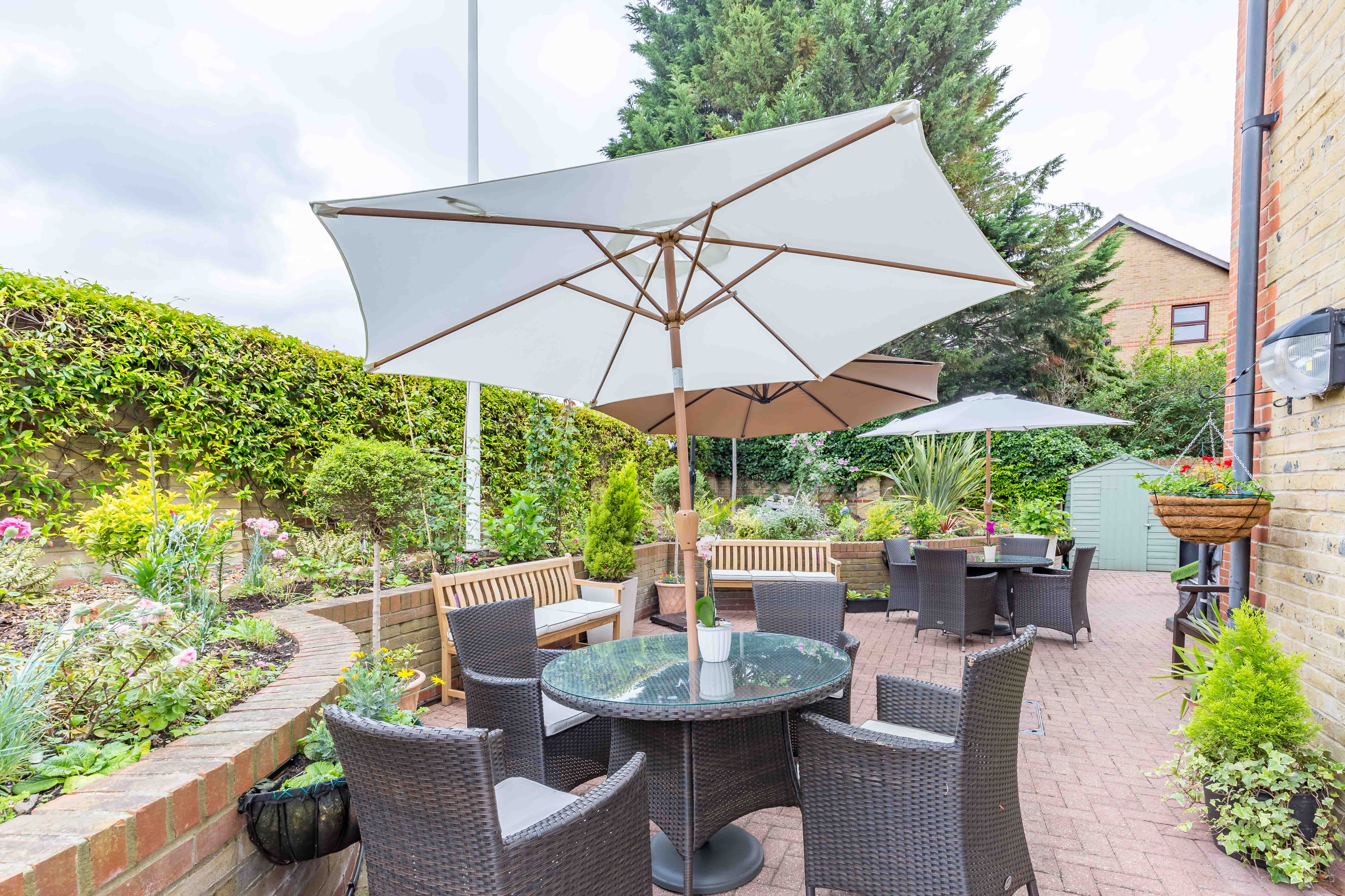 Garden at Queen Court Care Home in Wimbledon, Merton