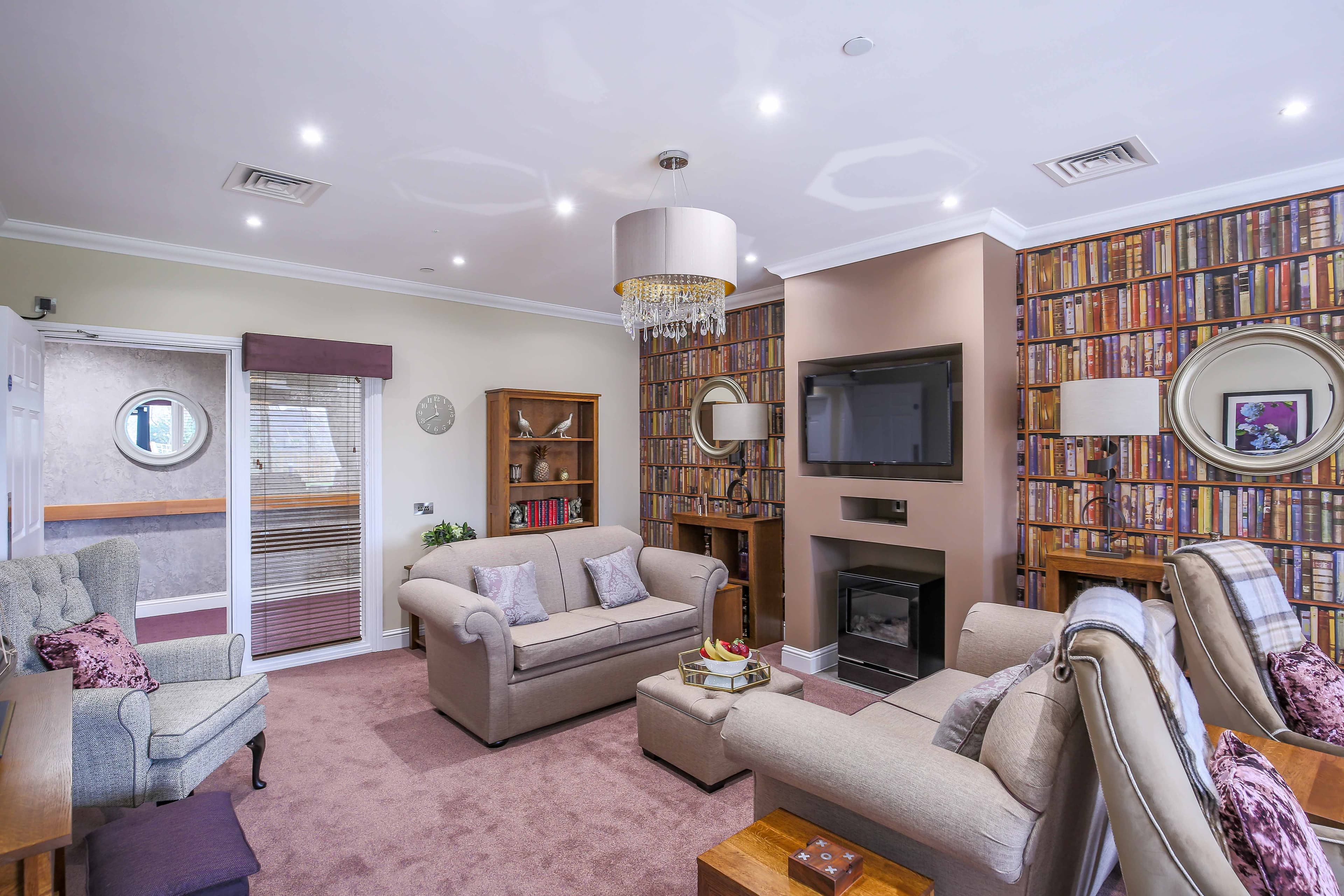 Communal Lounge at Queens Manor Care Home in Edinburgh, Scotland