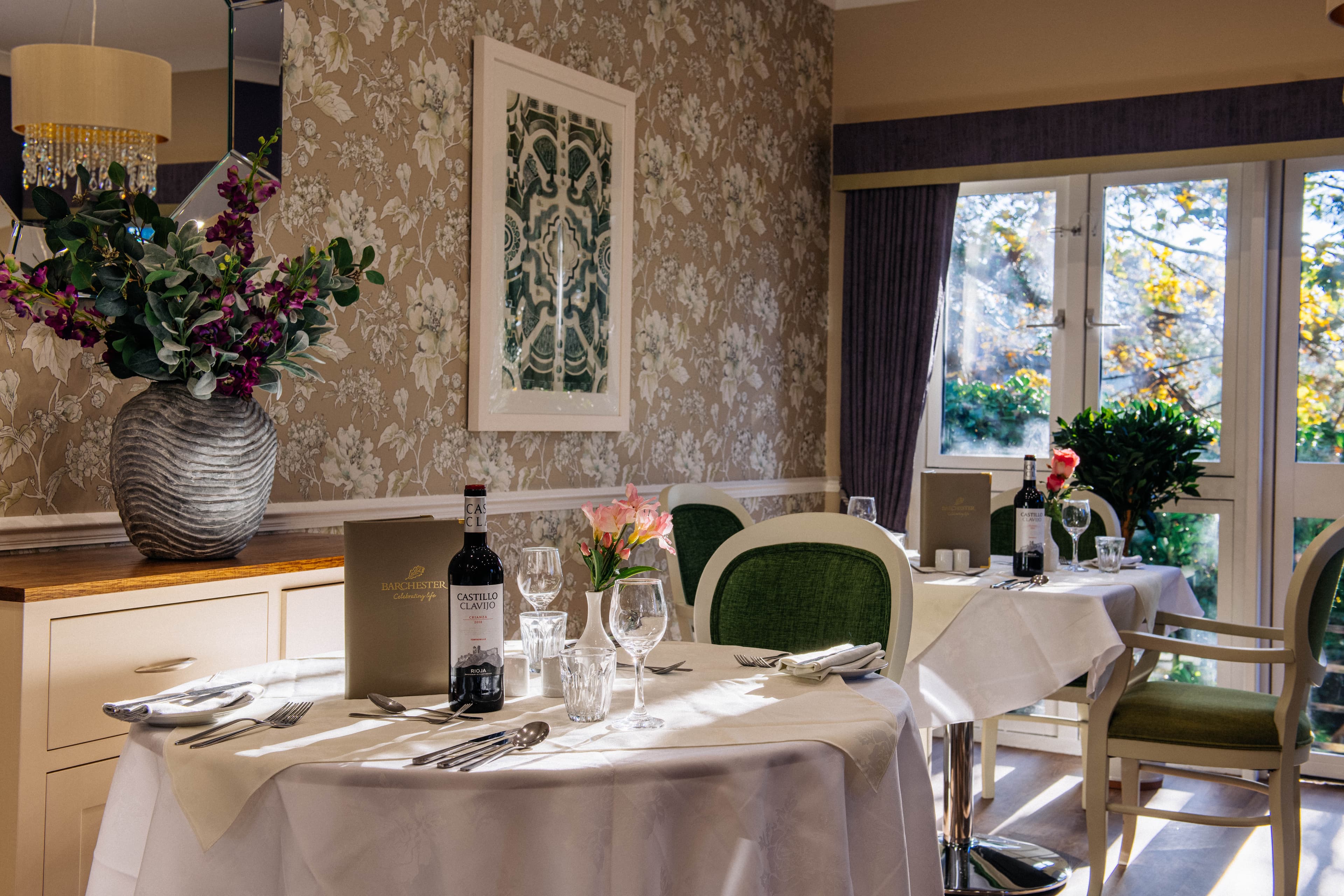 Dining Room at Reigate Beaumont Care Home in Reigate, Surrey