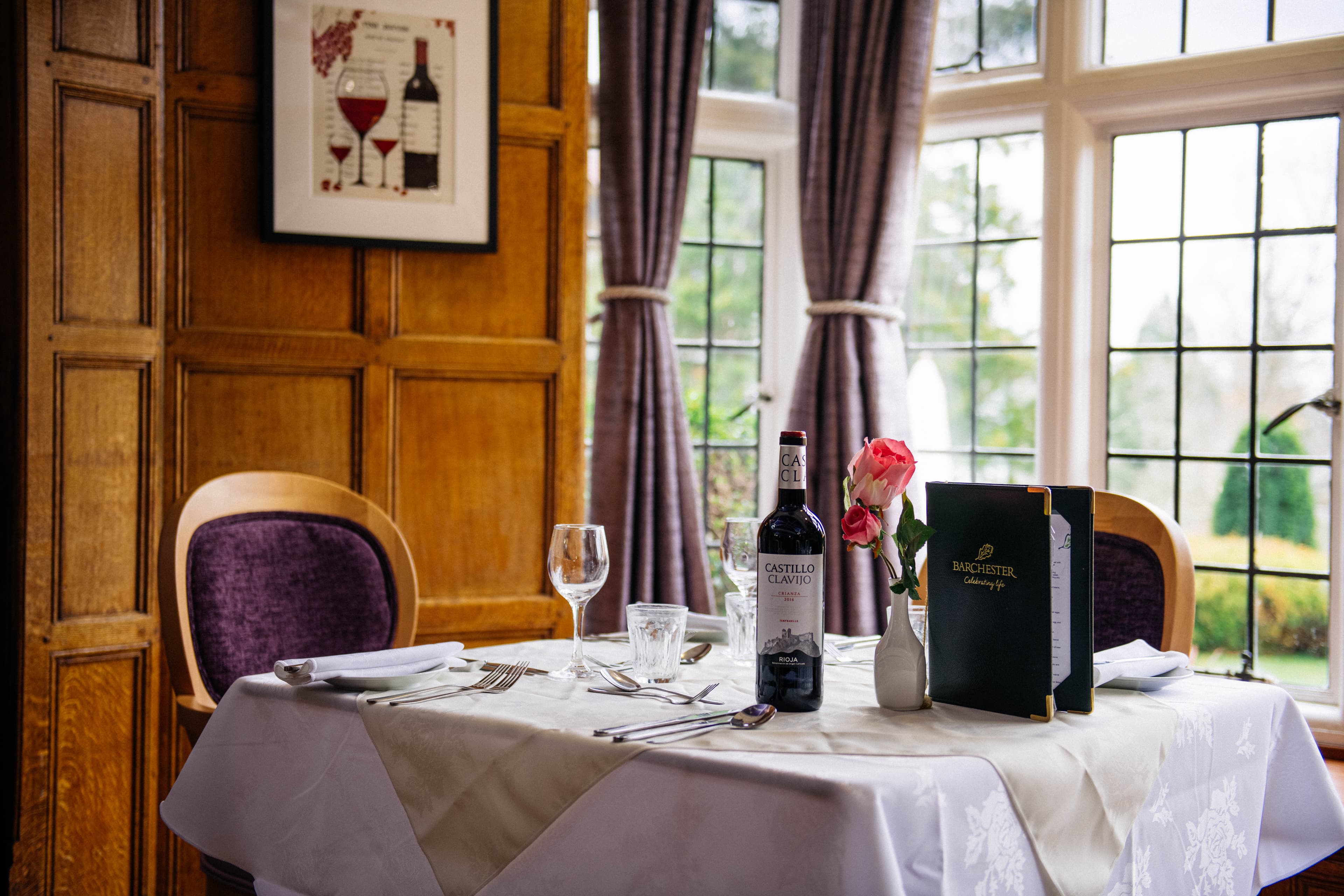 Dining Room at Reigate Beaumont Care Home in Reigate, Surrey