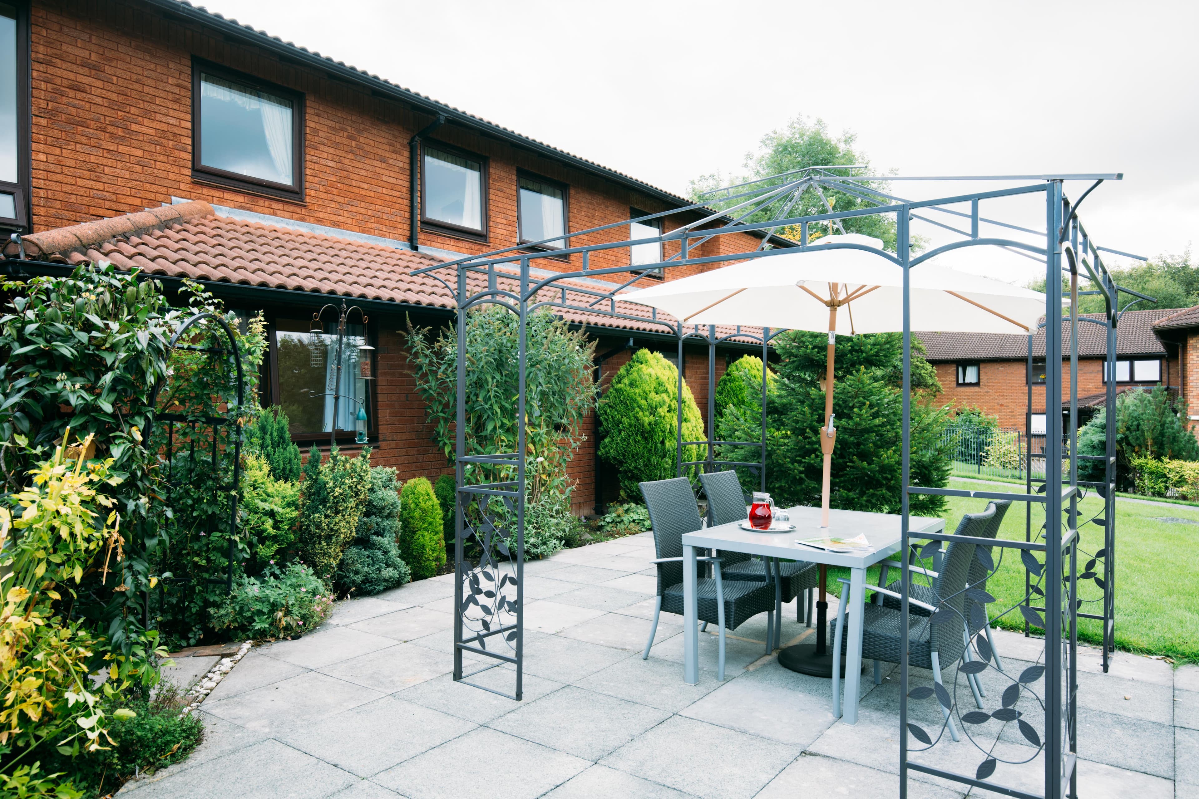 Garden at Sherwood Lodge Care Home in Fulwood, Preston