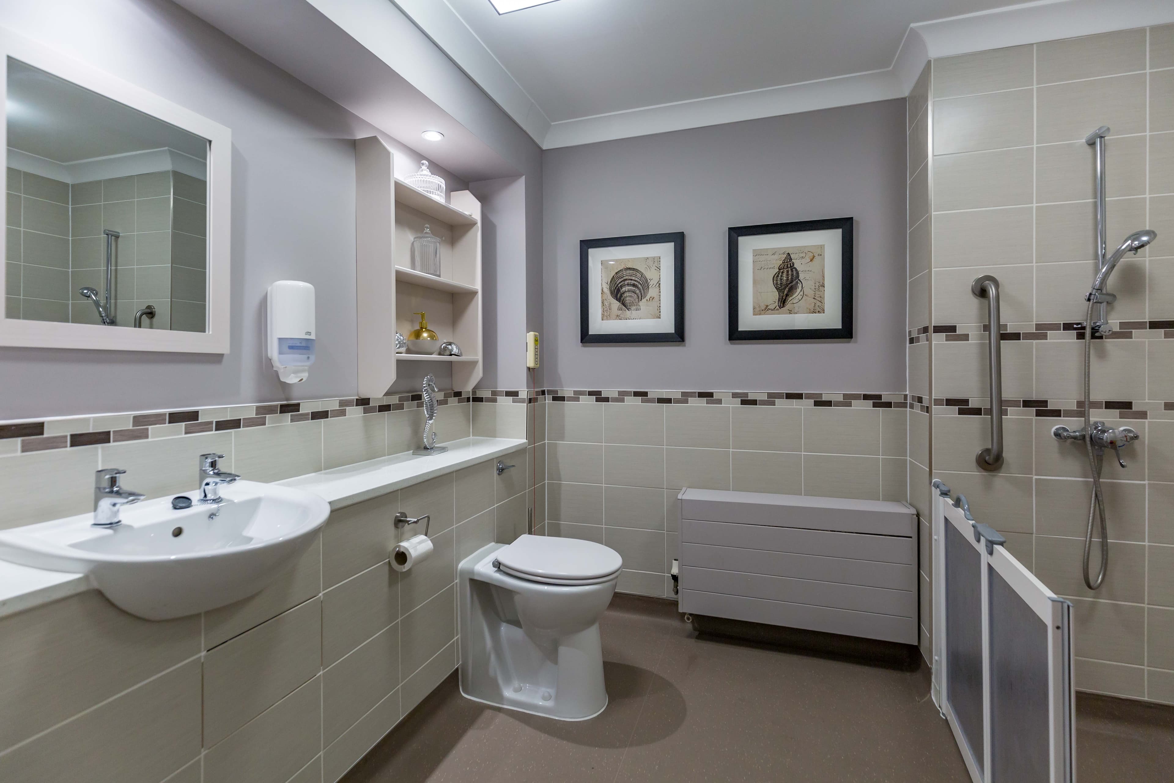 Bathroom at Southgate Beaumont Care Home in London, England