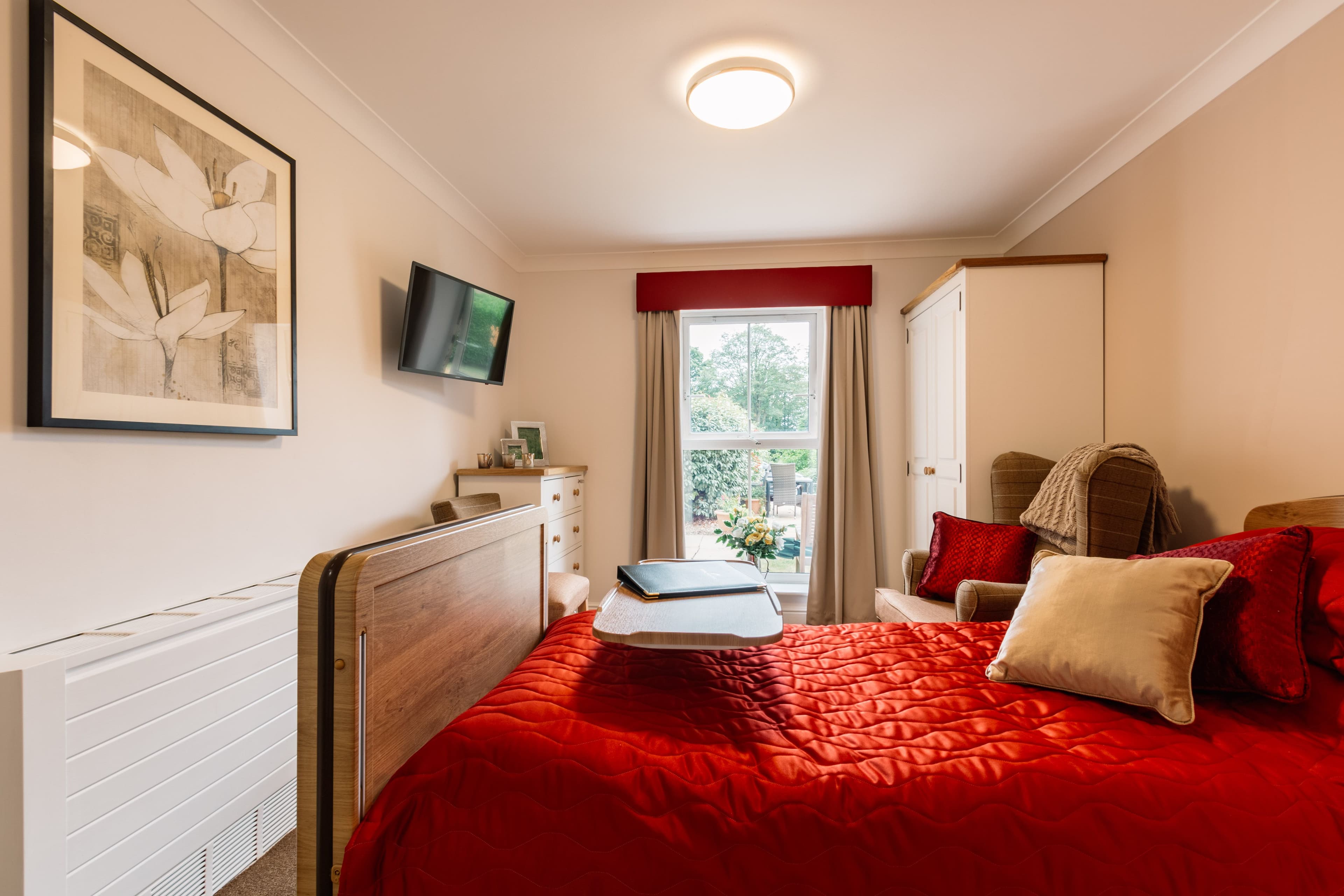 Bedroom at Stamford Bridge Beaumont Care Home in York, North Yorkshire