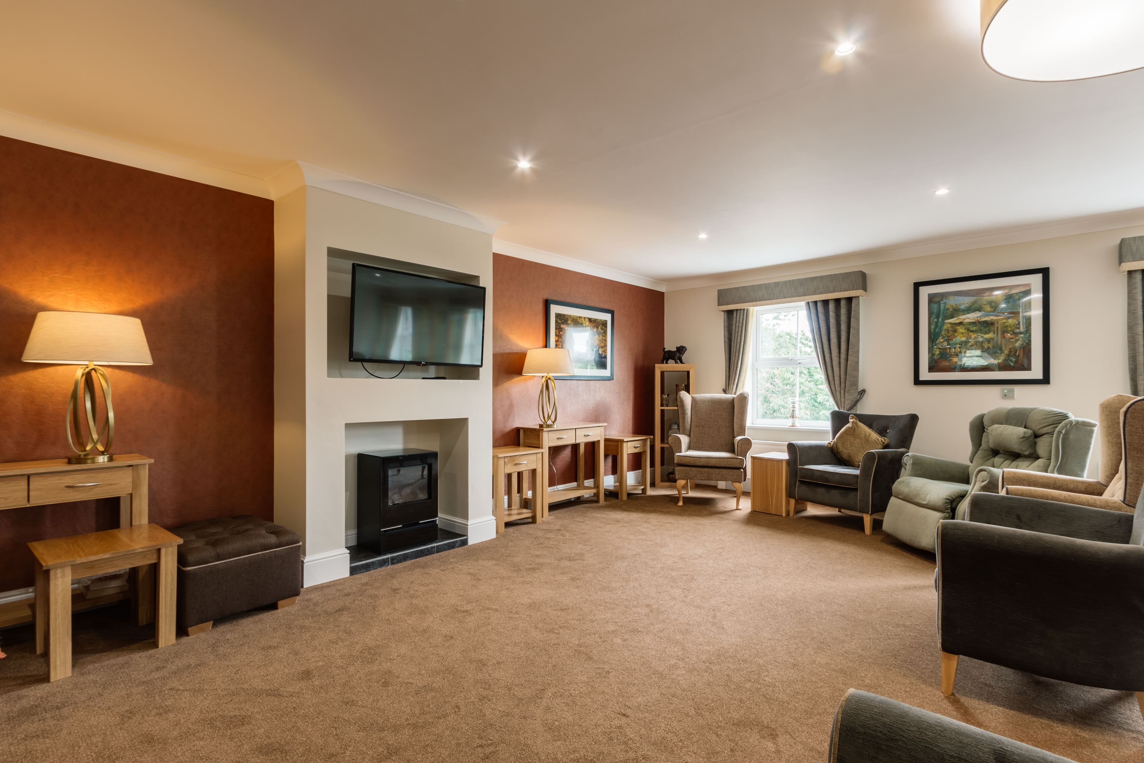 Communal Lounge at Stamford Bridge Beaumont Care Home in York, North Yorkshire