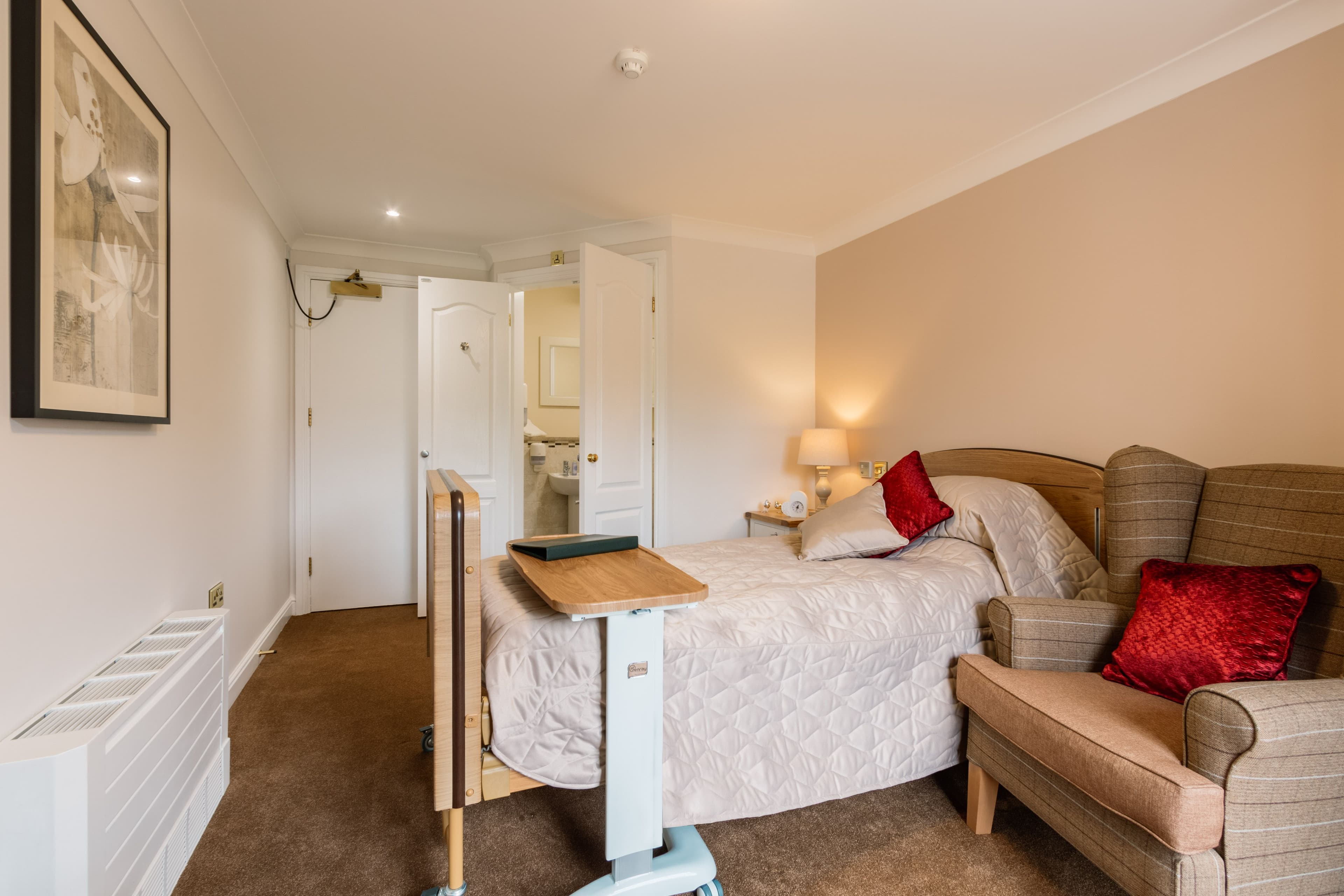 Bedroom at Stamford Bridge Beaumont Care Home in York, North Yorkshire