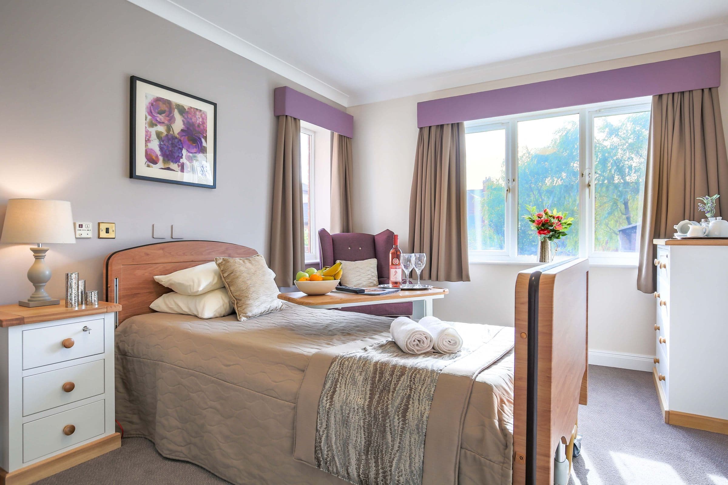 Bedroom at Station Court Care Home in Ashington, Northumberland