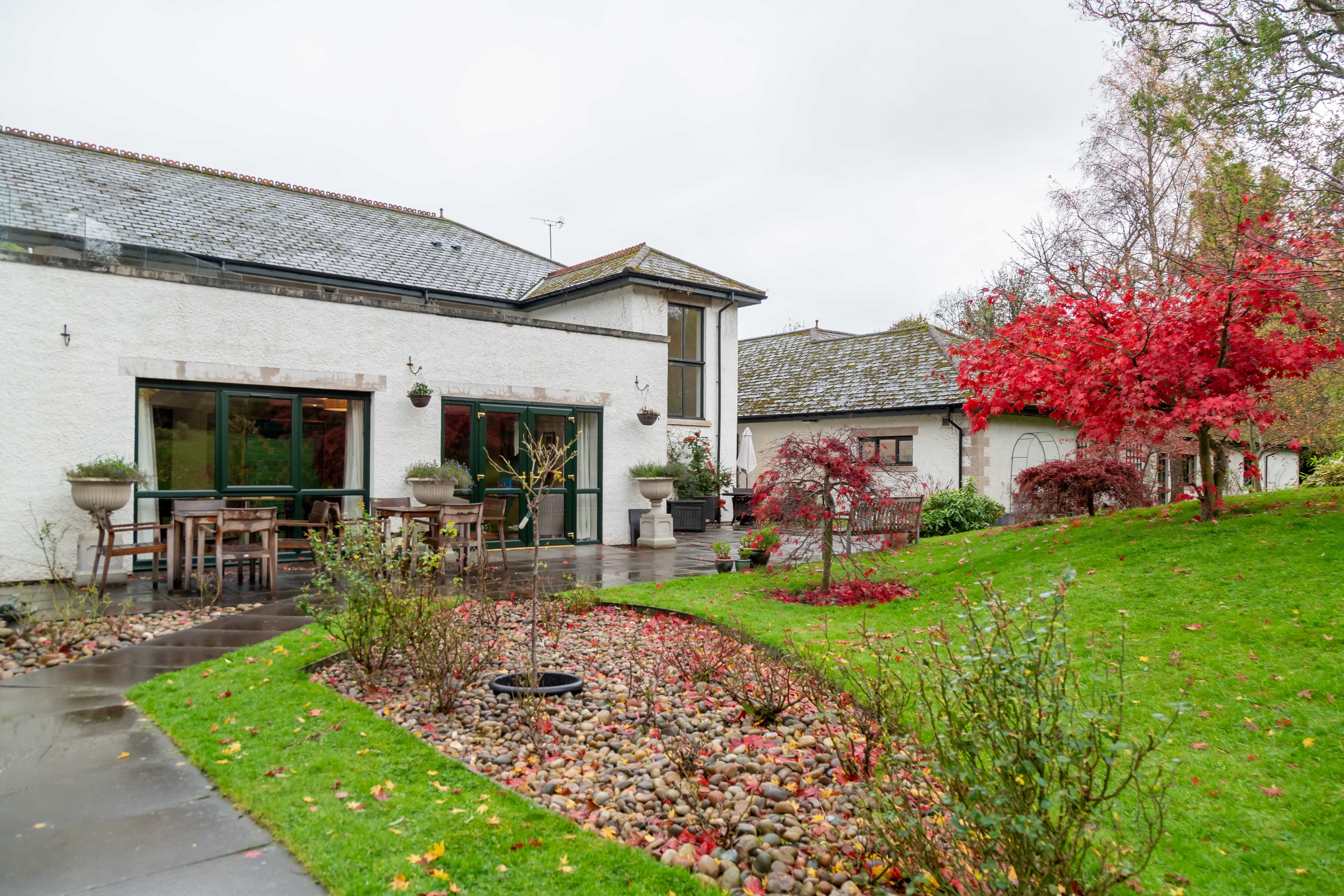 Garden at Strachan House Care Home in Edinburgh, Scotland