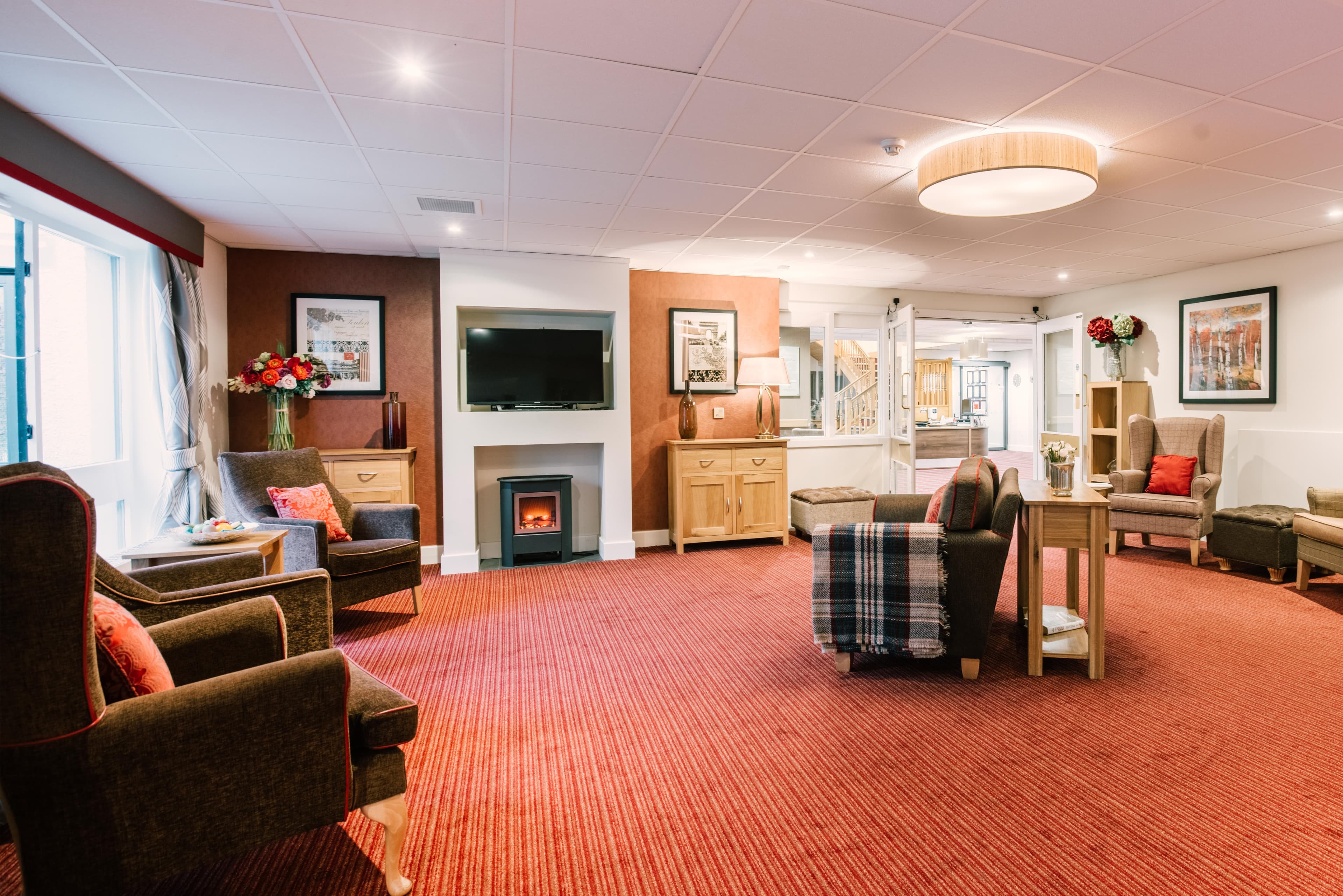 Communal Lounge at Strachan House Care Home in Edinburgh, Scotland