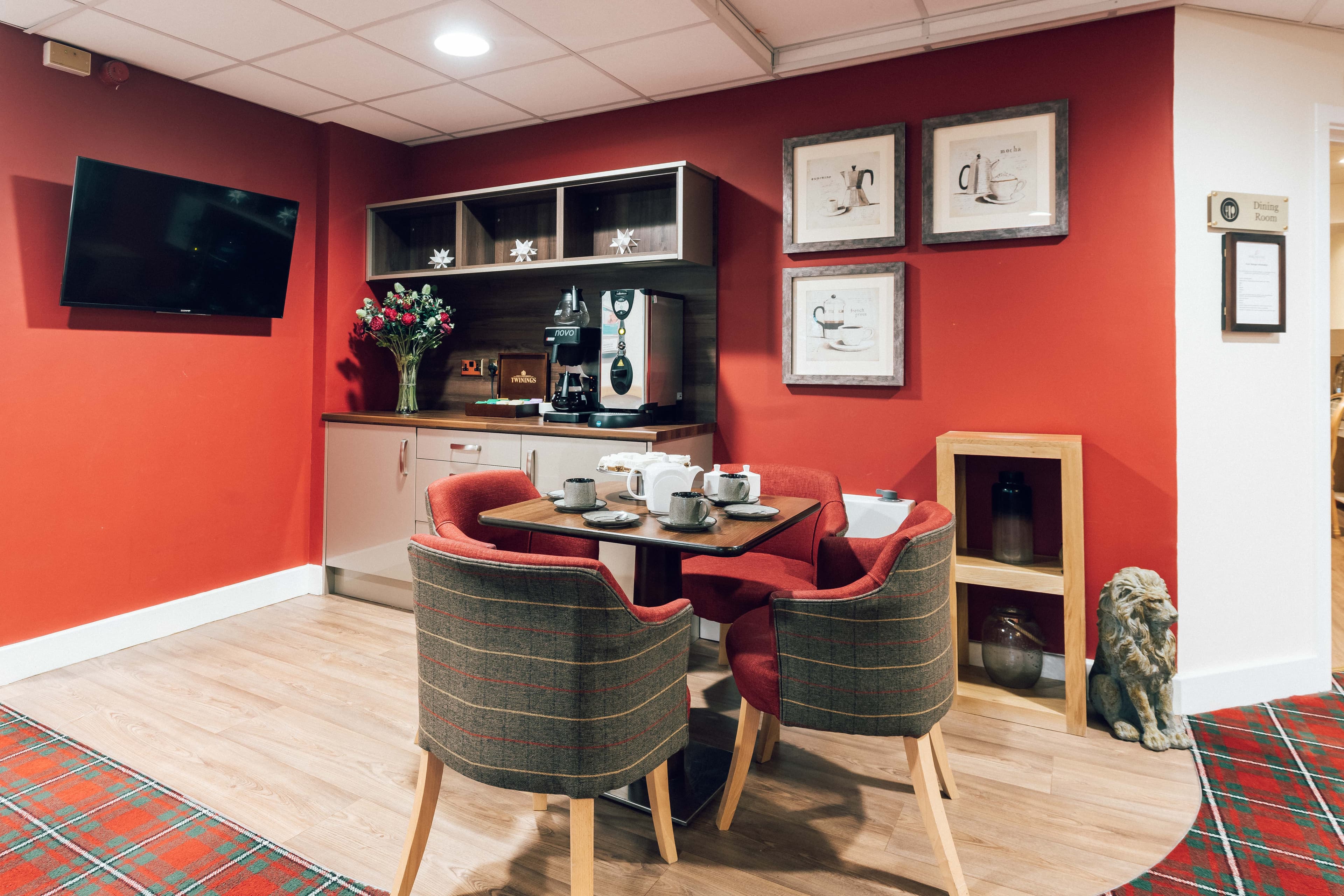 Cafe at Strachan House Care Home in Edinburgh, Scotland