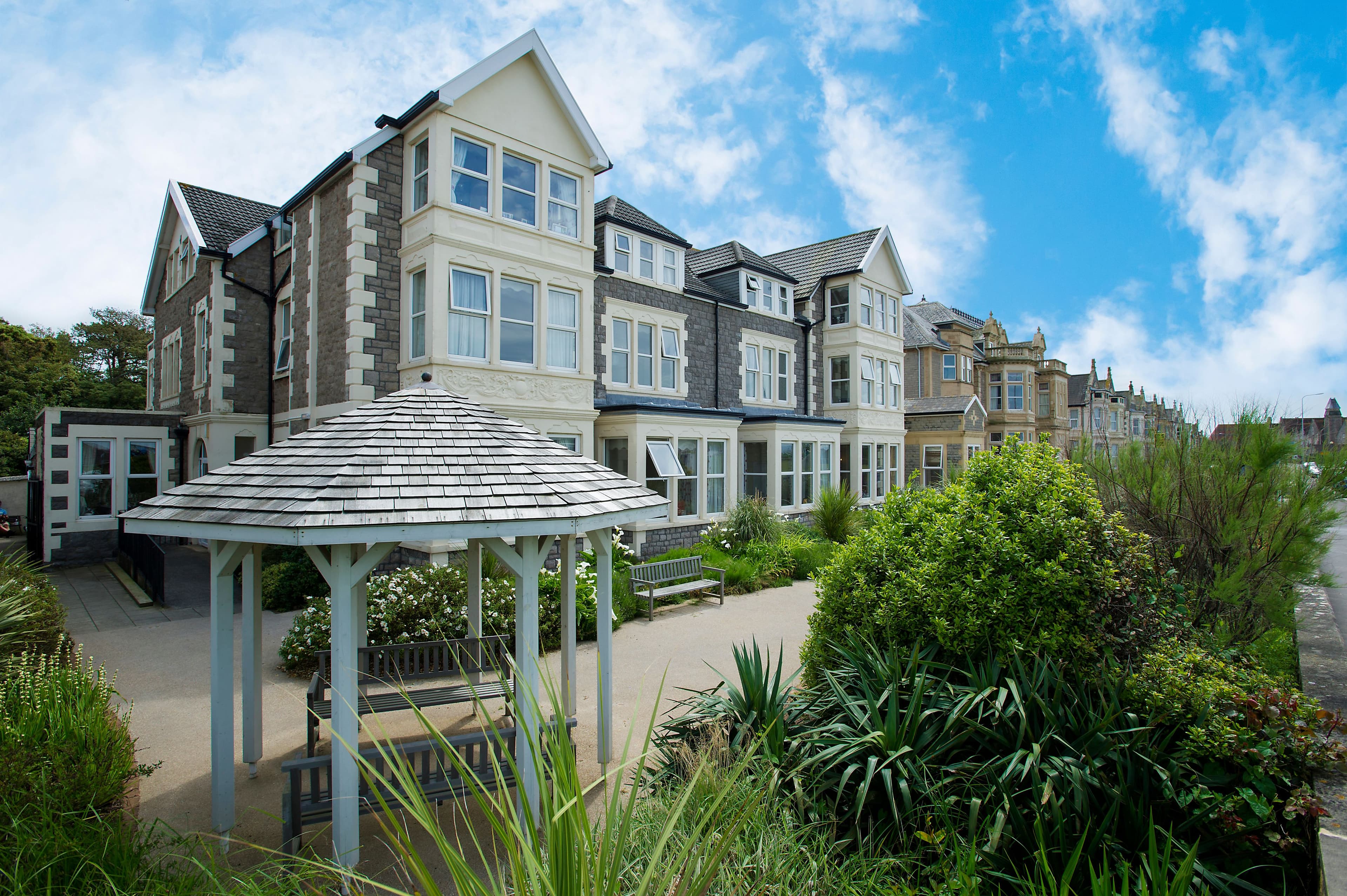 Exterior of Beach Lawns Care Home in Somerset, South West England