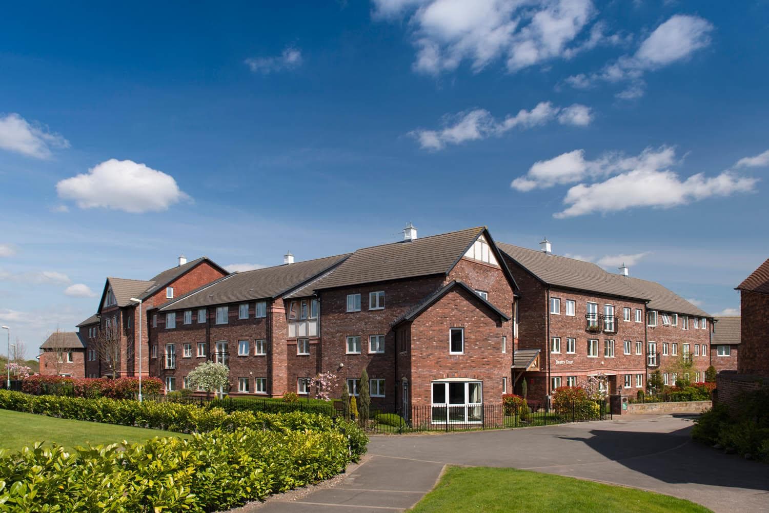 Exterior of Beatty Court Retirement Development in Nantwich, Cheshire