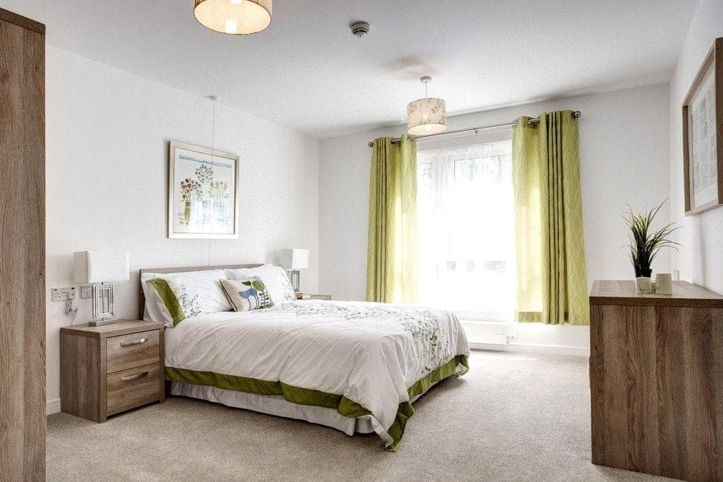 Bedroom of Bournville Gardens retirement development in Birmingham, West Midlands