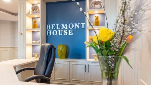 Reception at Belmont House Care Home in Harrogate, North Yorkshire