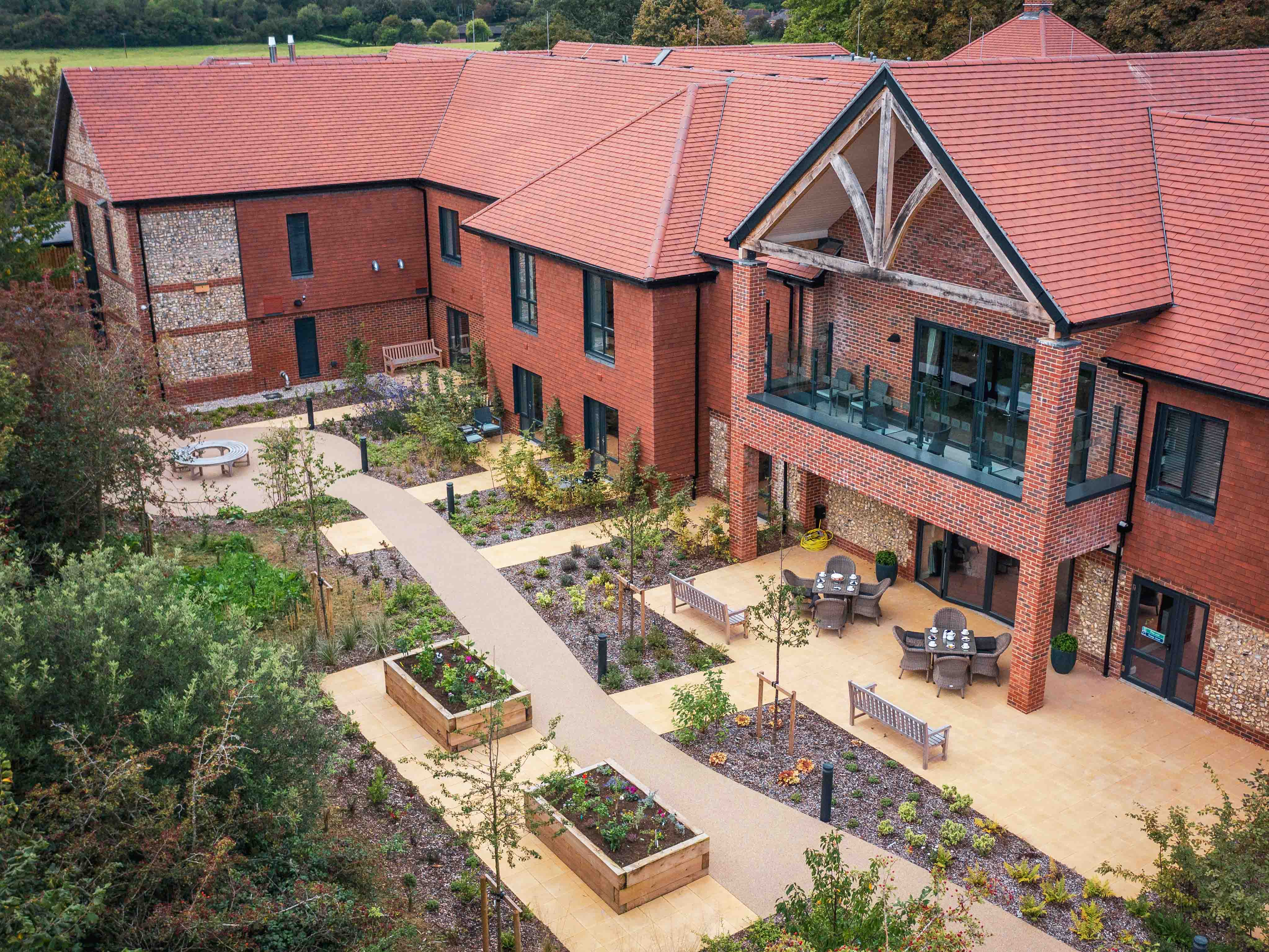 Garden at Bere Grove Care Home in Horndean, East Hampshire