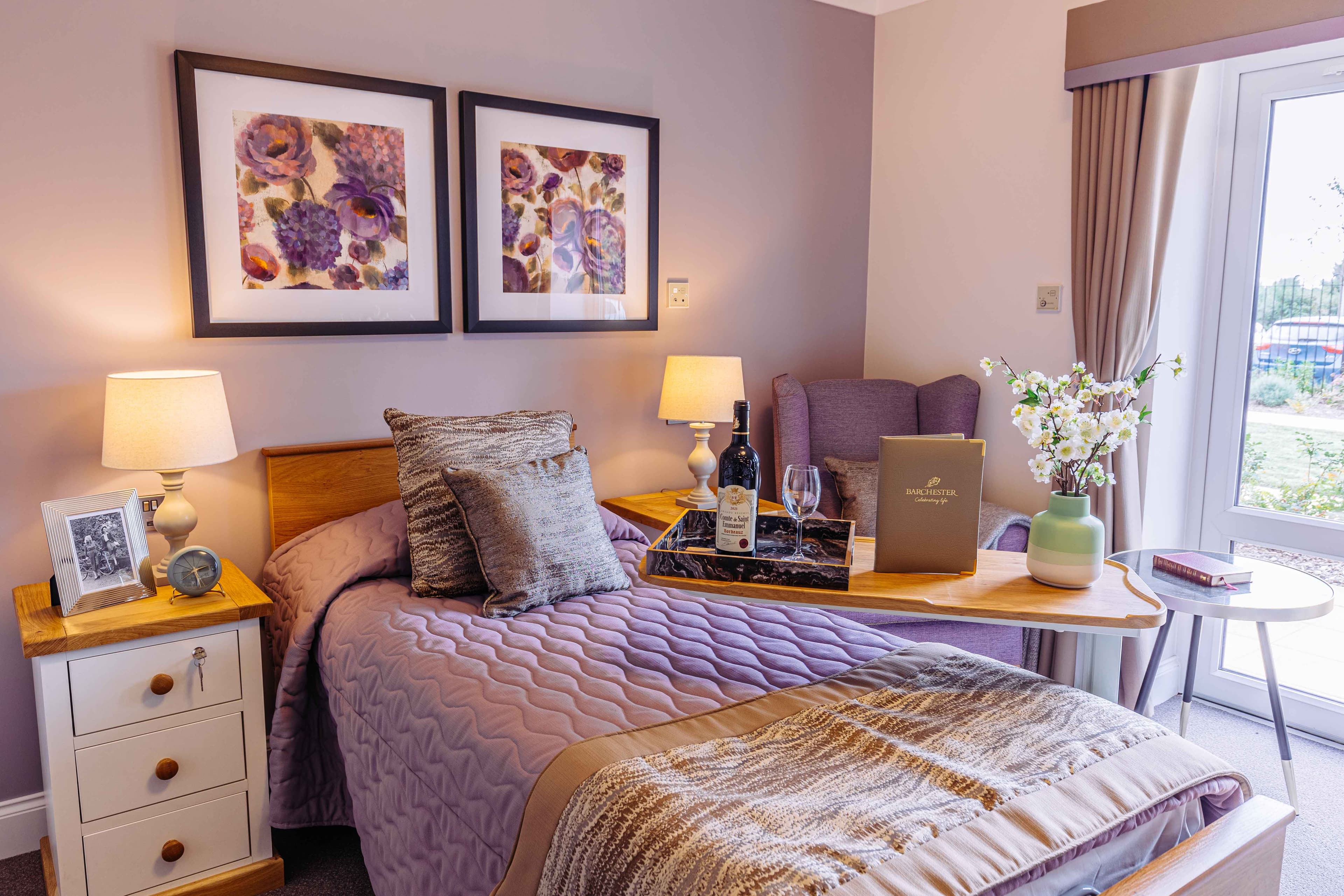 Bedroom at Bere Grove Care Home in Horndean, East Hampshire