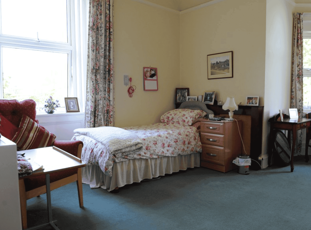 Bedroom of Birch Hill care home in Berwick-upon-Tweed, Northumberland