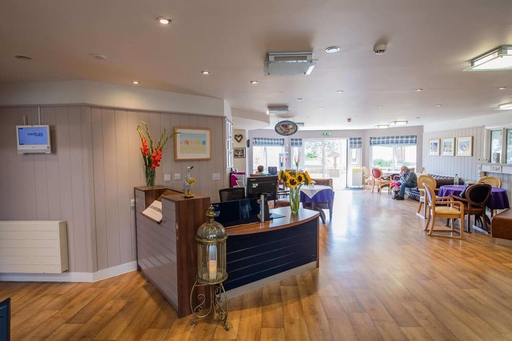 Reception of Britten Court care home in Lowestoft, Suffolk