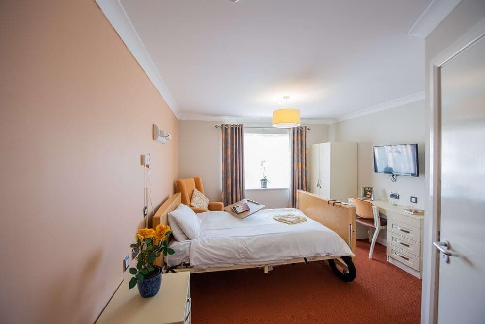 Bedroom of Britten Court care home in Lowestoft, Suffolk