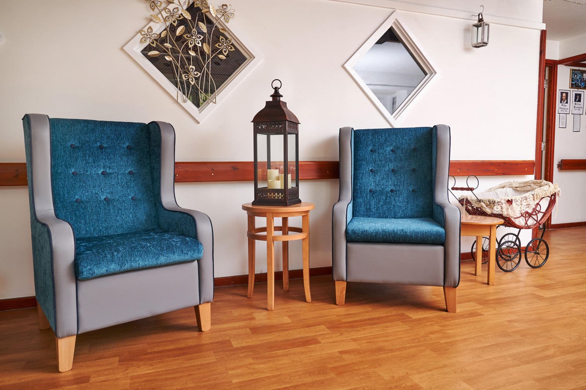 Lounge of Broadwater Lodge care home in Godalming, Surrey