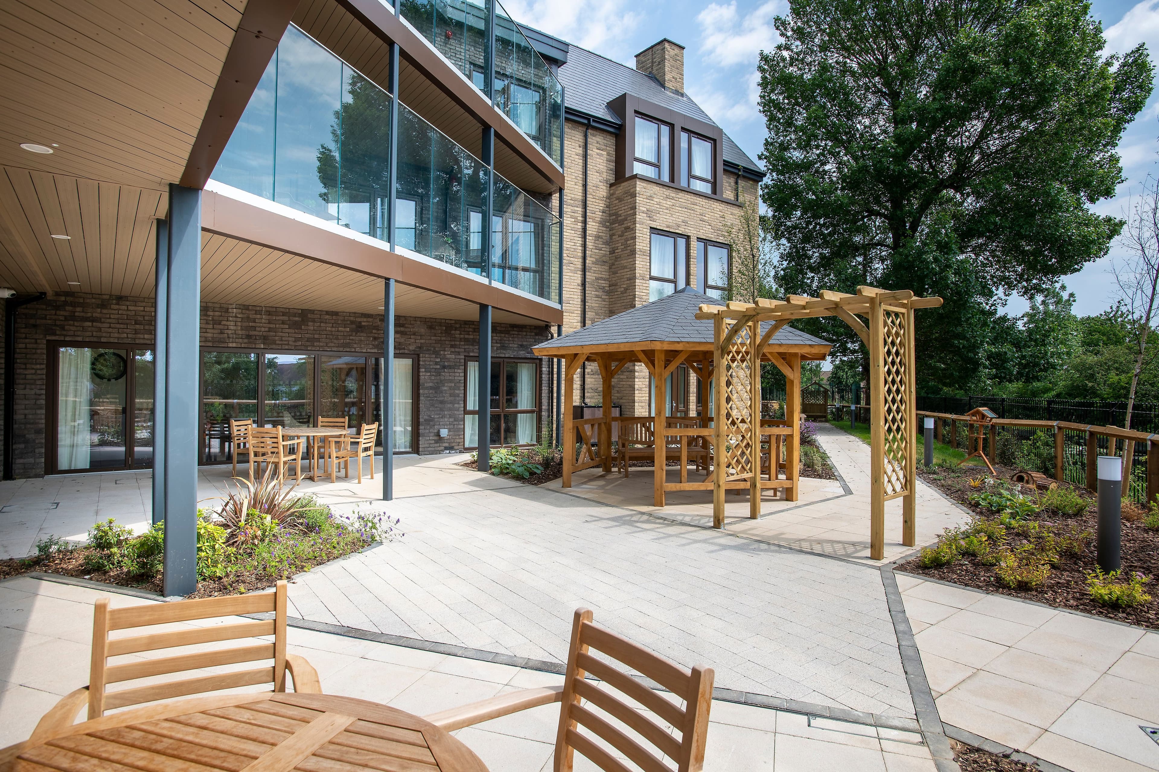 Garden at  Brookwater House care home in Enfield, London