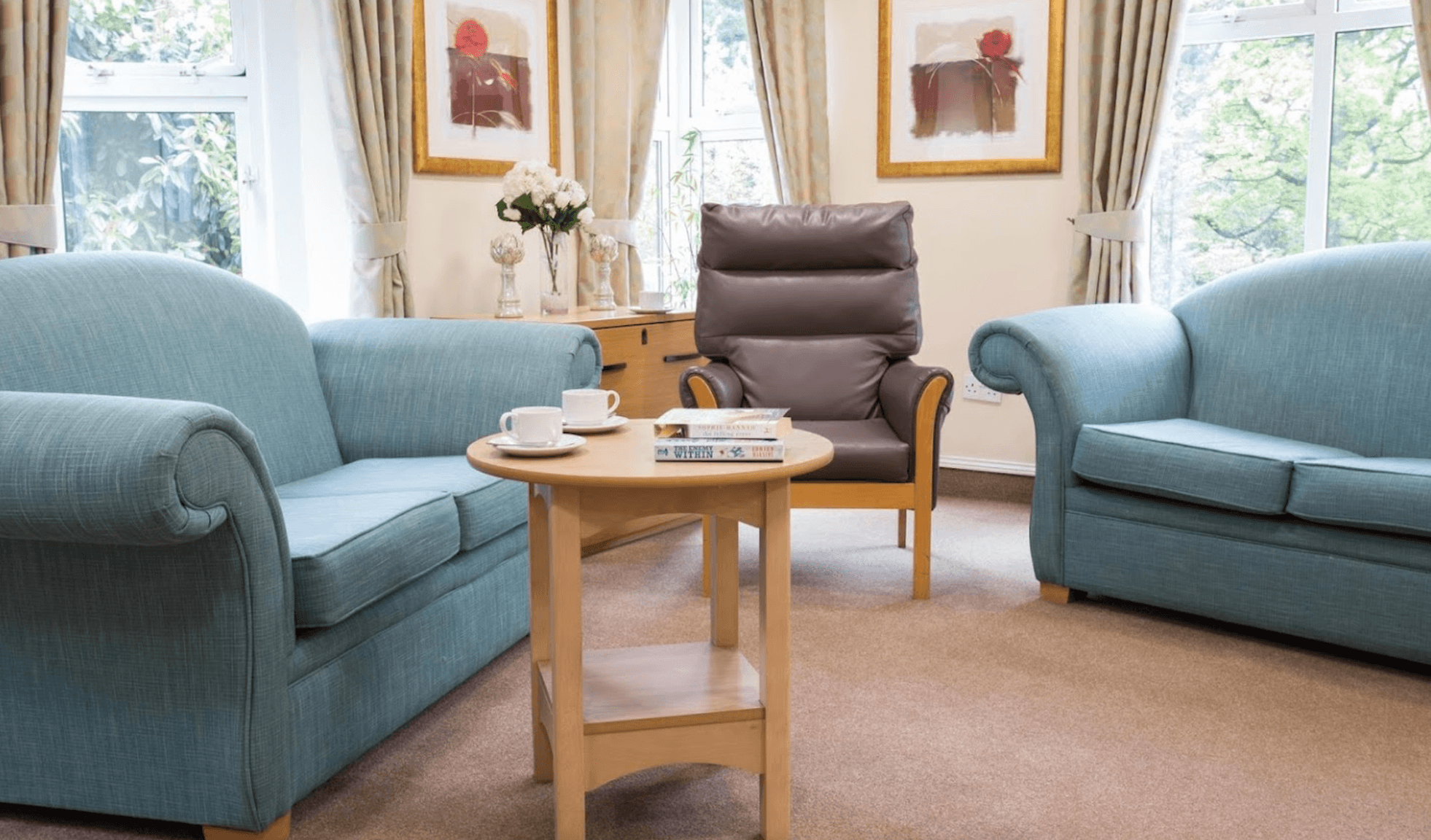 The communal area in the Broomcroft House Care Home in Sheffield