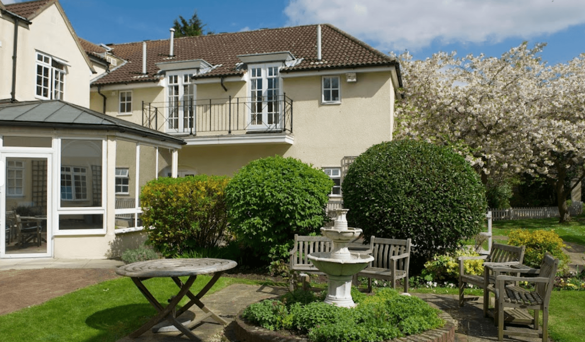 Garden at Hadley Lawns Care Home in Barnet, London