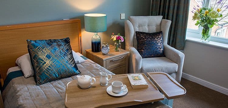 Bedroom at Knights' Grove Care Home in Southampton, Hampshire