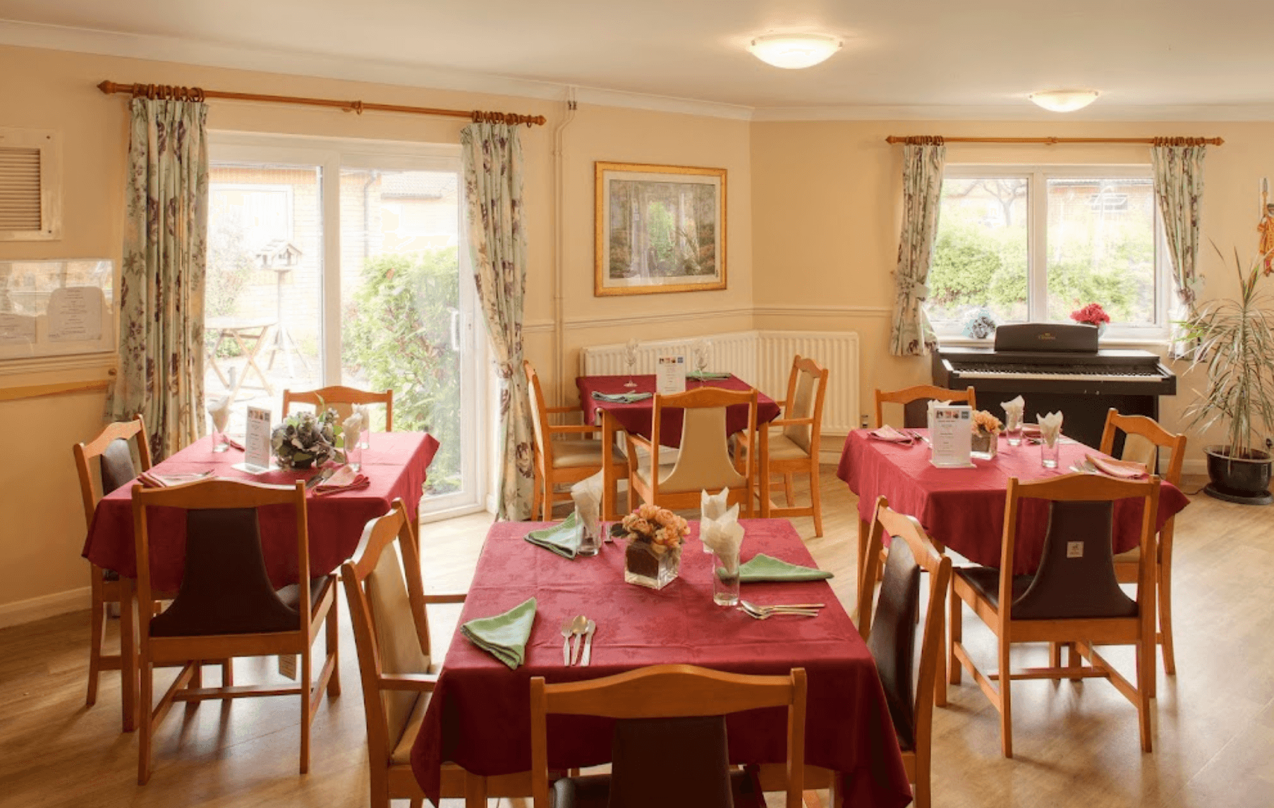 Dining room of Manor Court care home in Southall, London