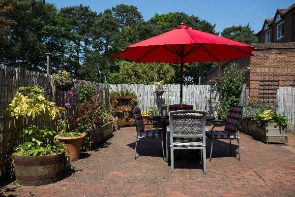 Garden at Queensmount Care Home in Bournemouth, Dorset