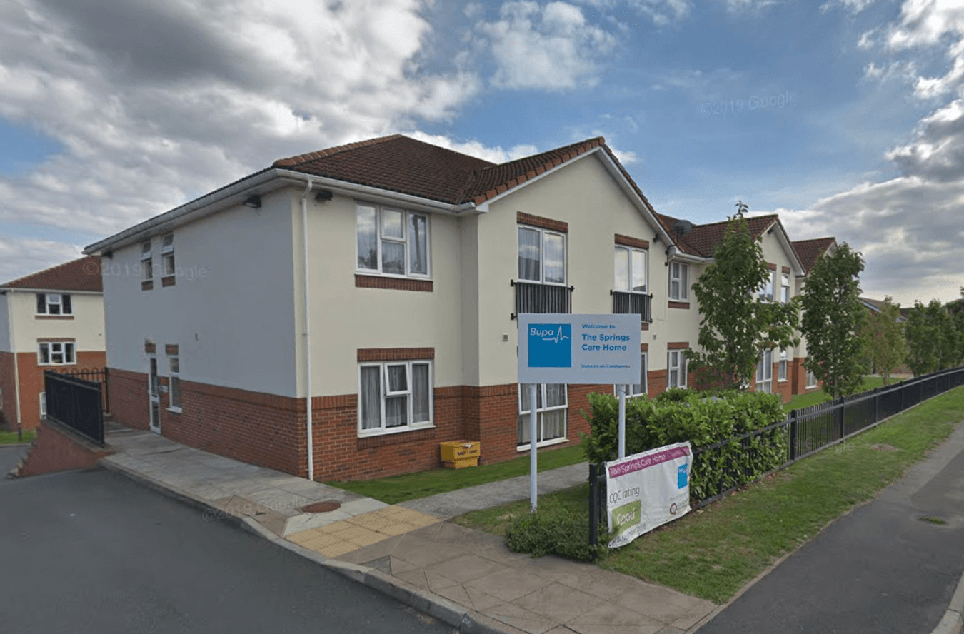 Exterior of The Springs care home in Malvern, Worcestershire