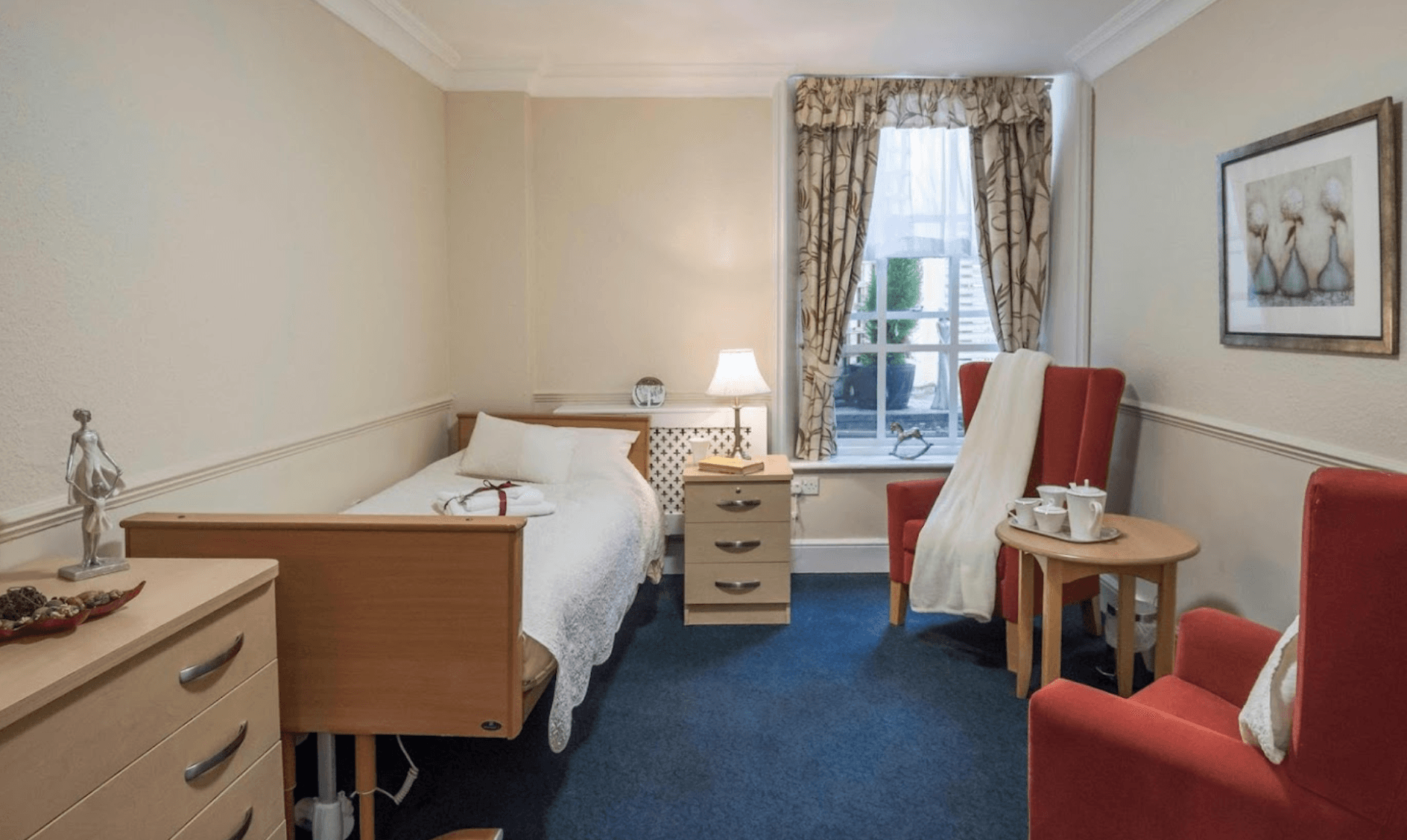 Bedroom at Staplehurst Manor Care Home in Tonbridge, Kent